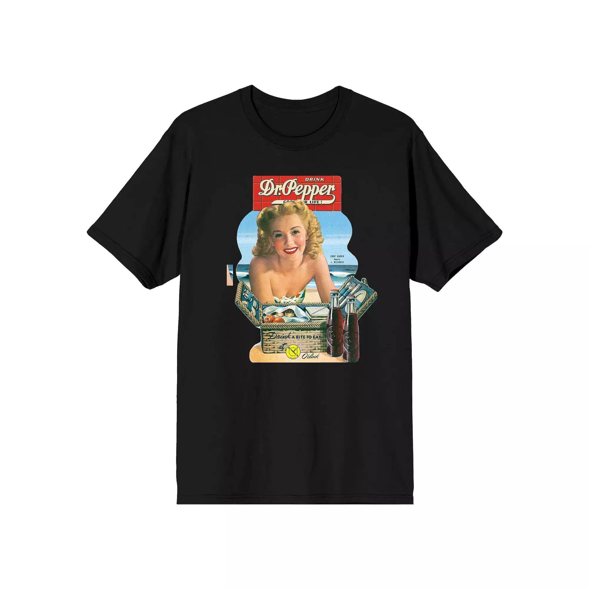 Men's Dr. Pepper Vintage Graphic Tee, Size: XXL, Black Product Image