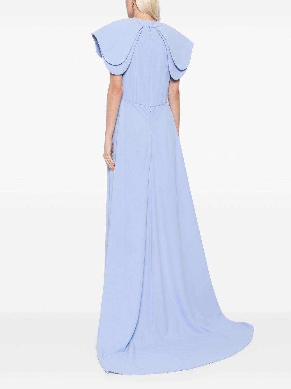 crepe jumpsuit with back overskirt Product Image