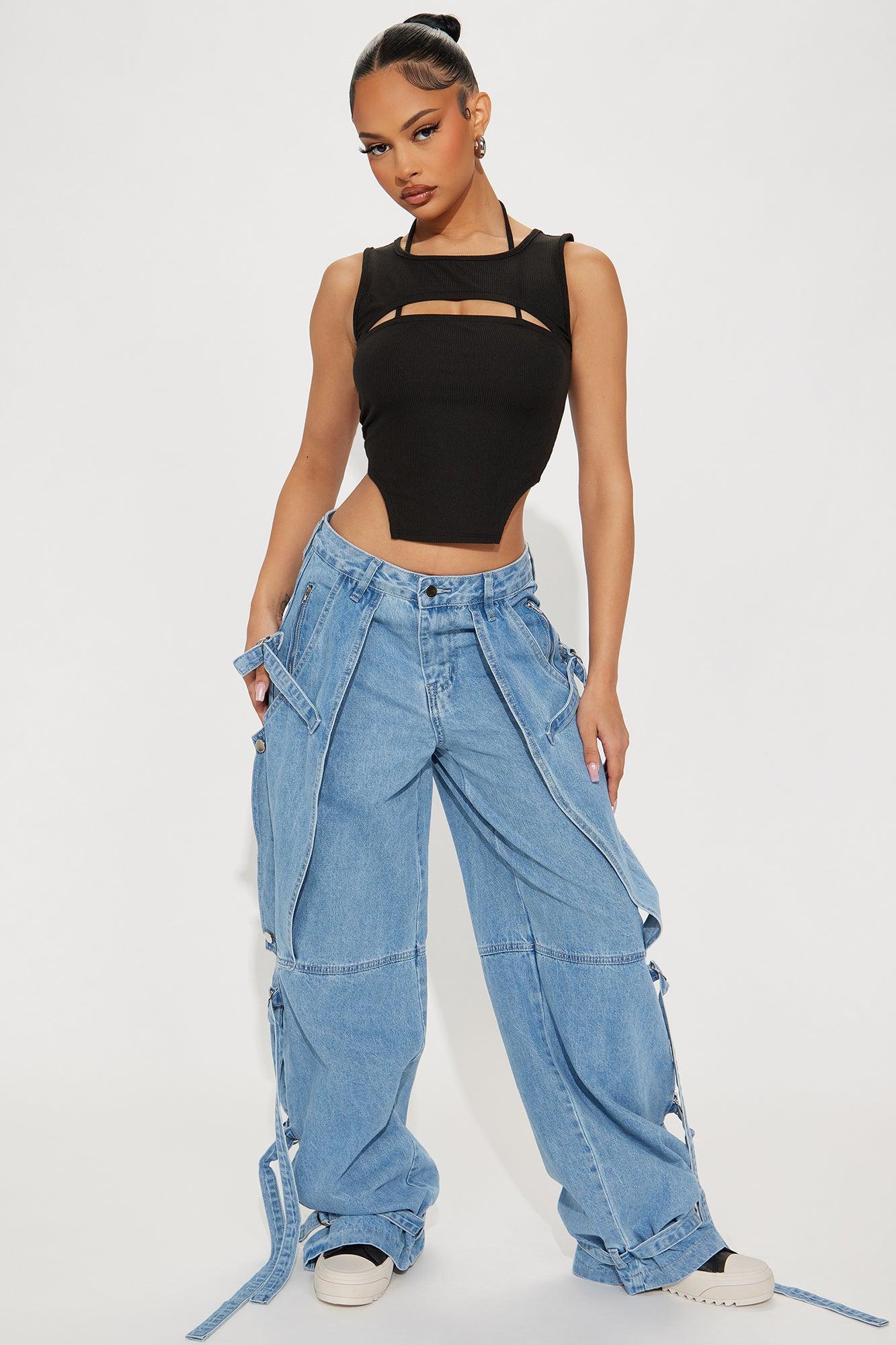 Aubrey Cut Out Ribbed Top - Black Product Image