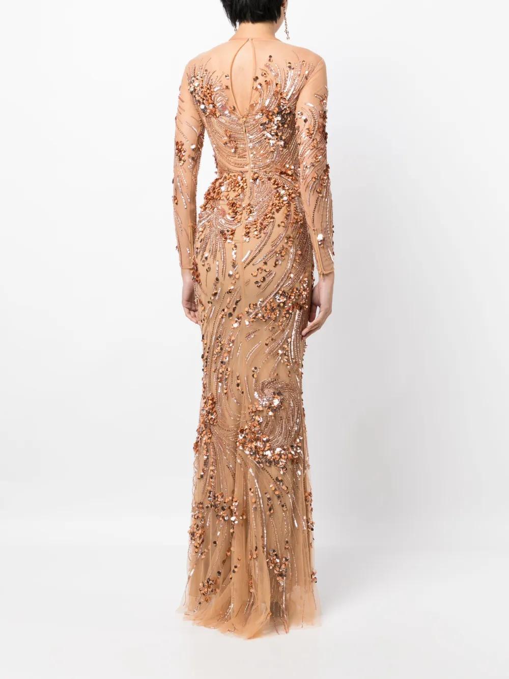 sequin-embellished maxi gown dress Product Image