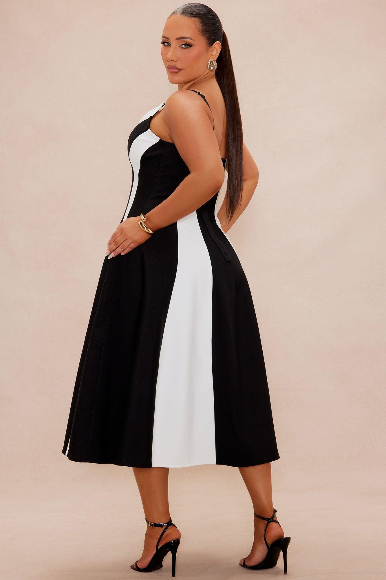 Diana Bandage Maxi Dress - Black/White Product Image