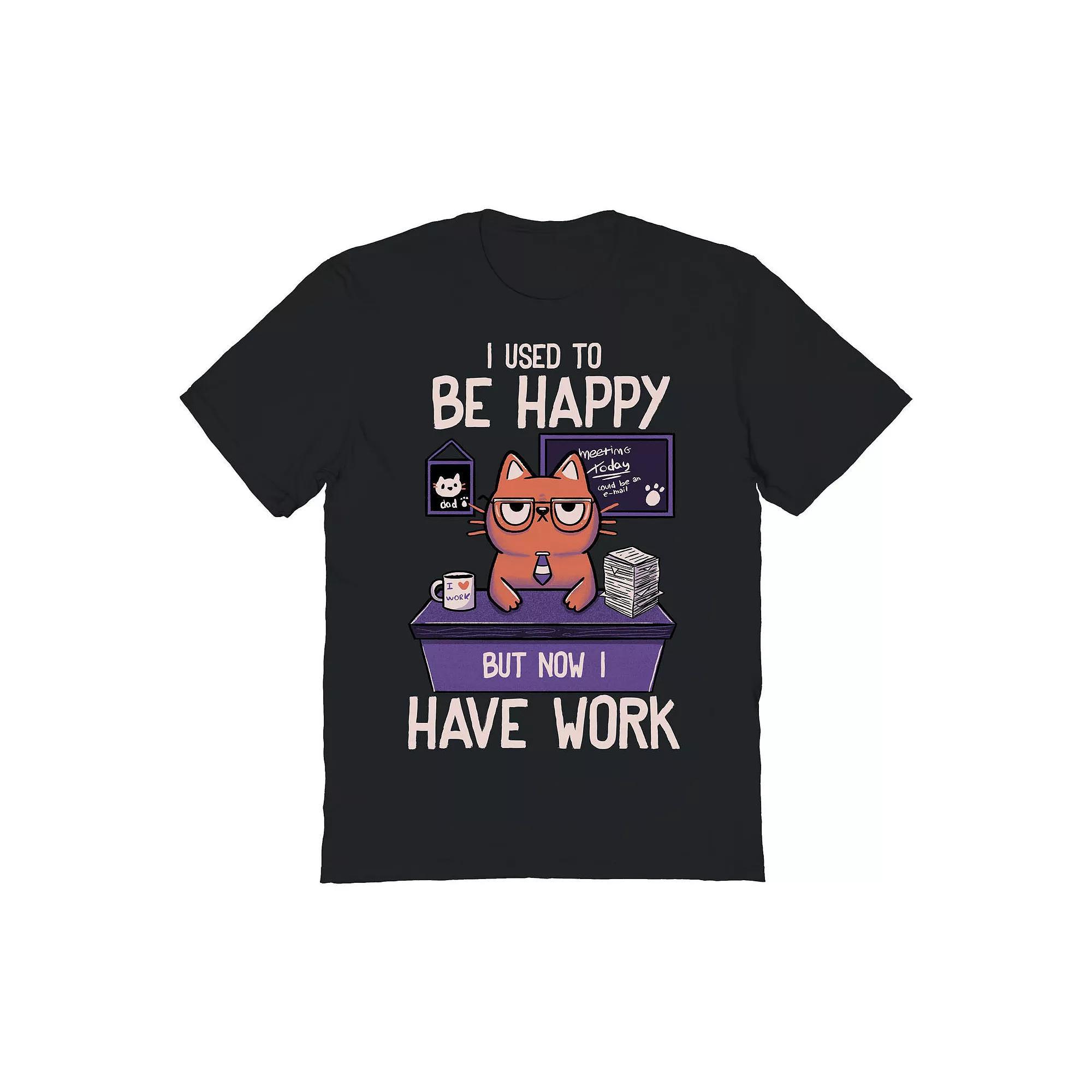 Mens COLAB89 by Threadless I Used To Be Happy But Now I Work Graphic Tee Product Image
