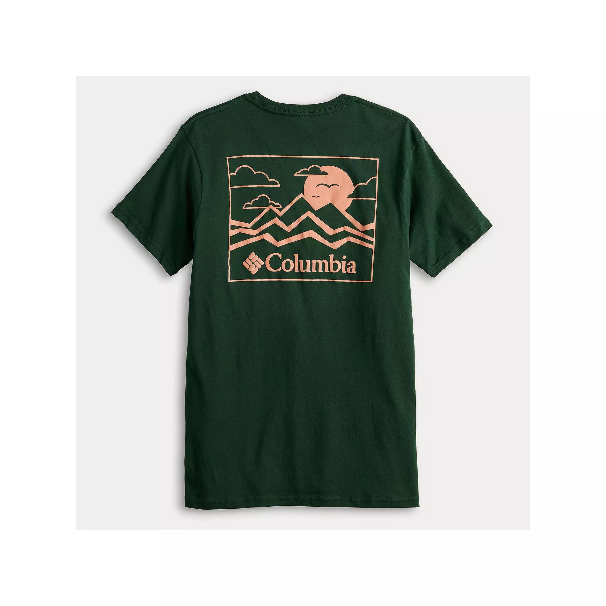 Men's Columbia Short Sleeve Back Graphic Tee, Size: Small, Dark Green Product Image