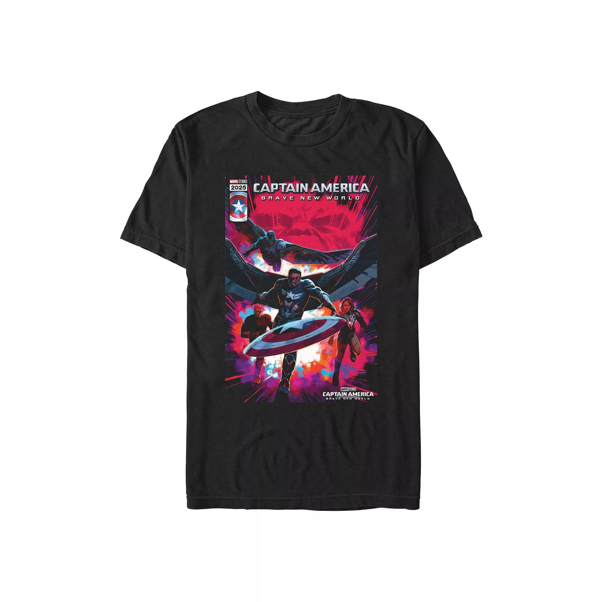 Men's Marvel Captain America Brave New World New Team Poster Graphic Tee, Size: XXL, Black Product Image