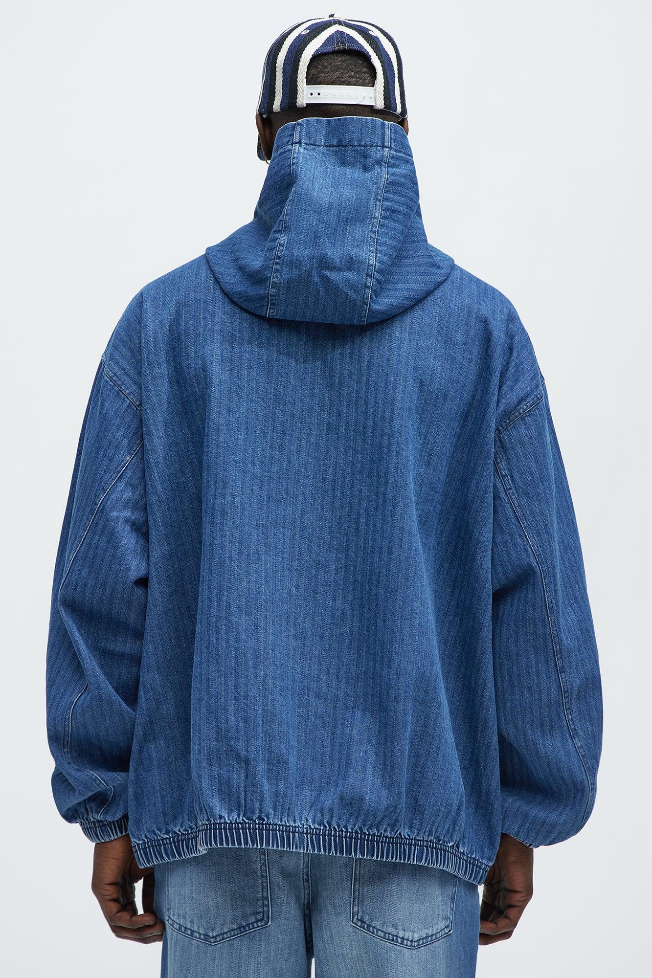 Flynn Denim Pullover Jacket - Medium Blue Wash Product Image