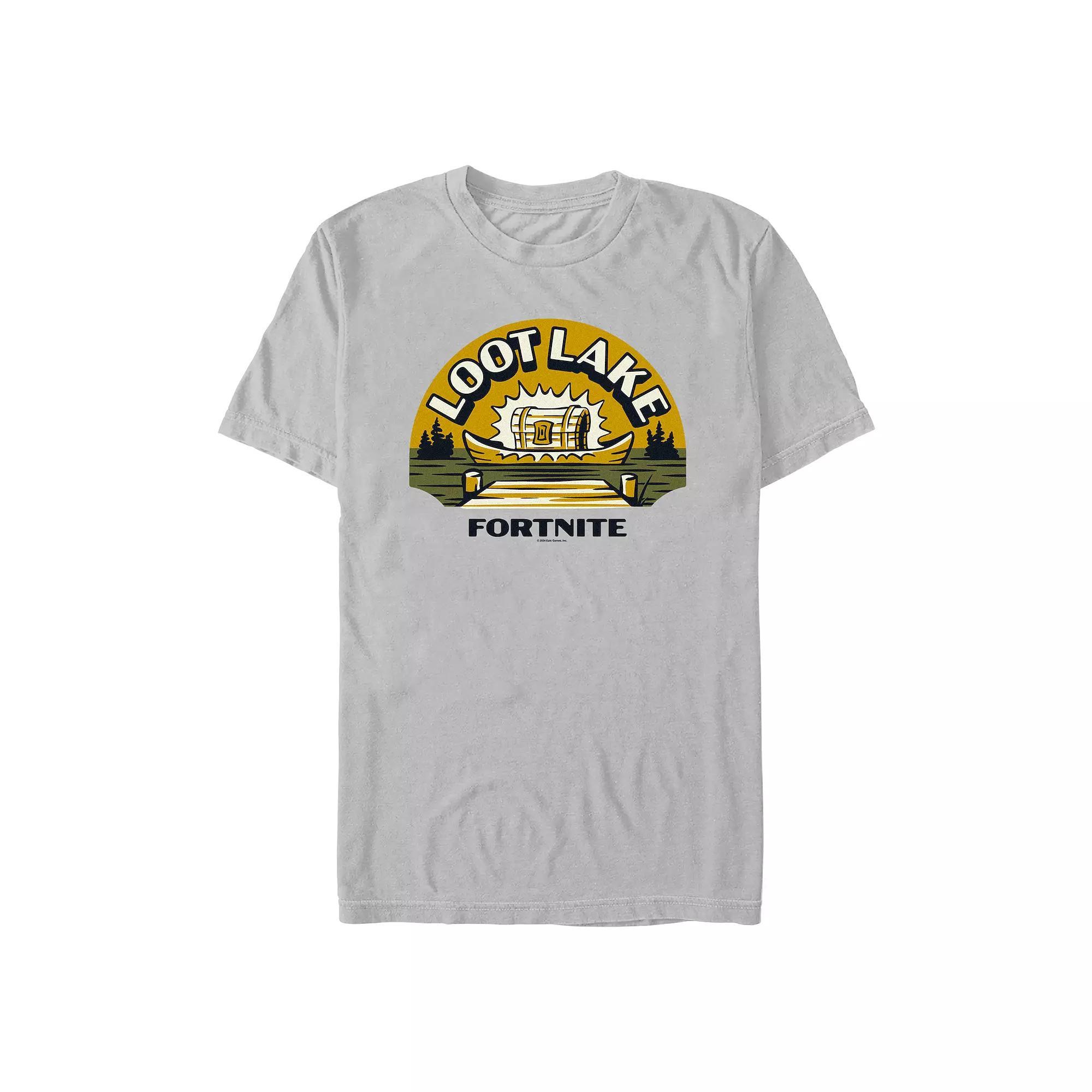 Men's Fortnite Loot Lake Graphic Tee, Size: Medium, Silver Product Image