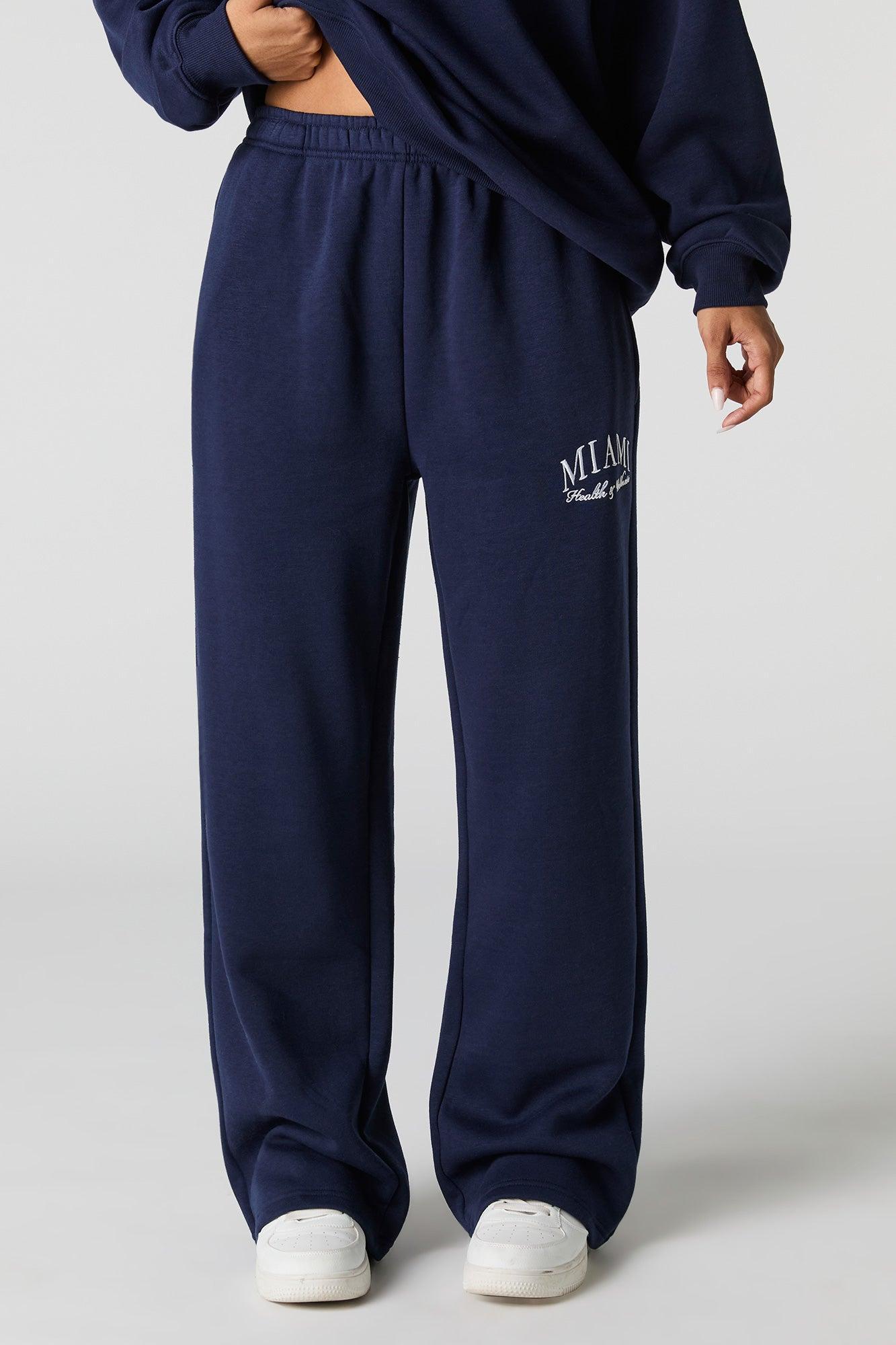 Graphic Fleece Wide Leg Sweatpant Female Product Image