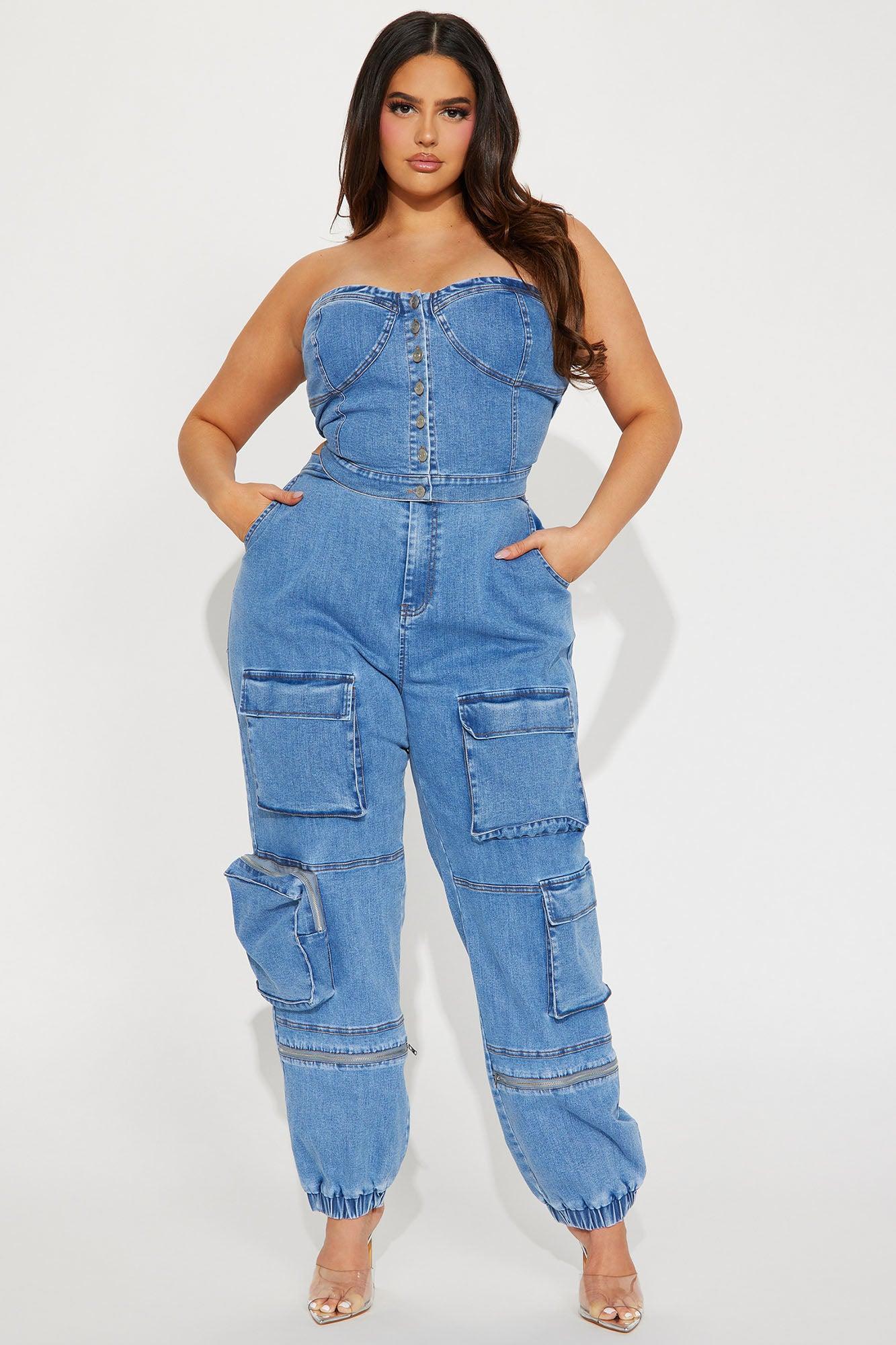 Hang With Me Denim Pant Set - Light Wash Product Image