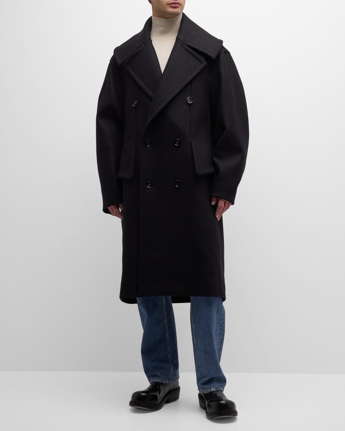 Mens Felted Wool-Blend Oversized Coat Product Image