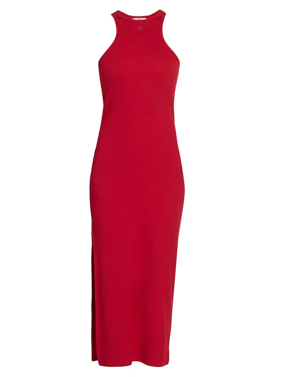 Womens Scuba 90s Rib-Knit Midi Dress Product Image