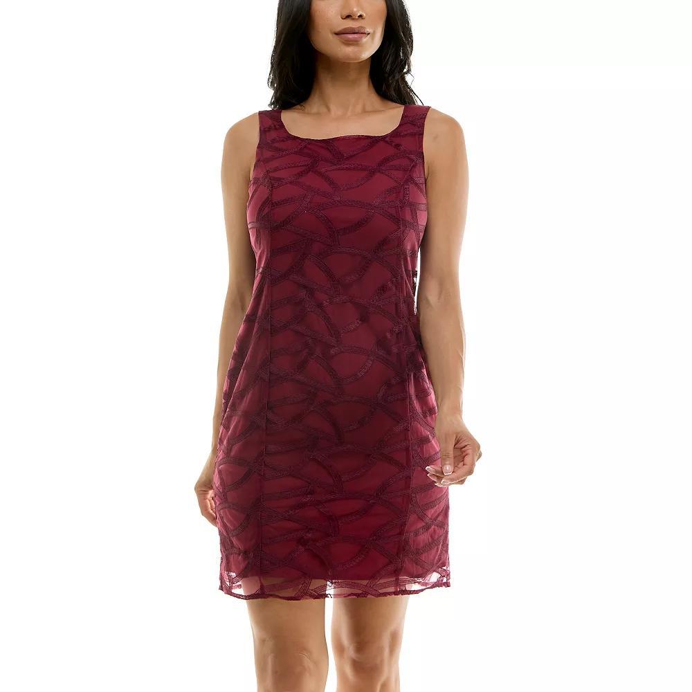Women's Nina Leonard Bow Back Dress, Size: XL, Deep Red Product Image