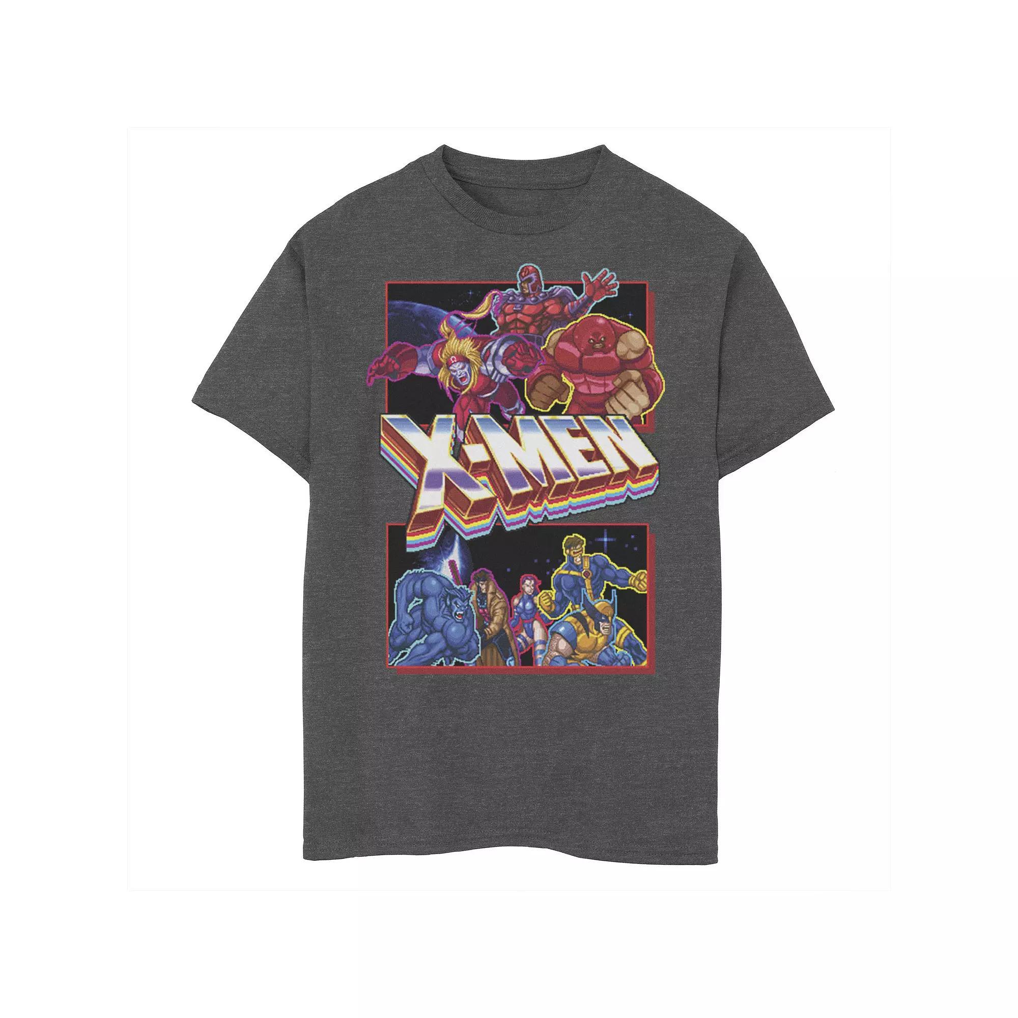 Boys 8-20 Marvel X-Men Retro Video Game Logo Panels Graphic Tee, Boy's, Size: Small, Grey Heather Product Image
