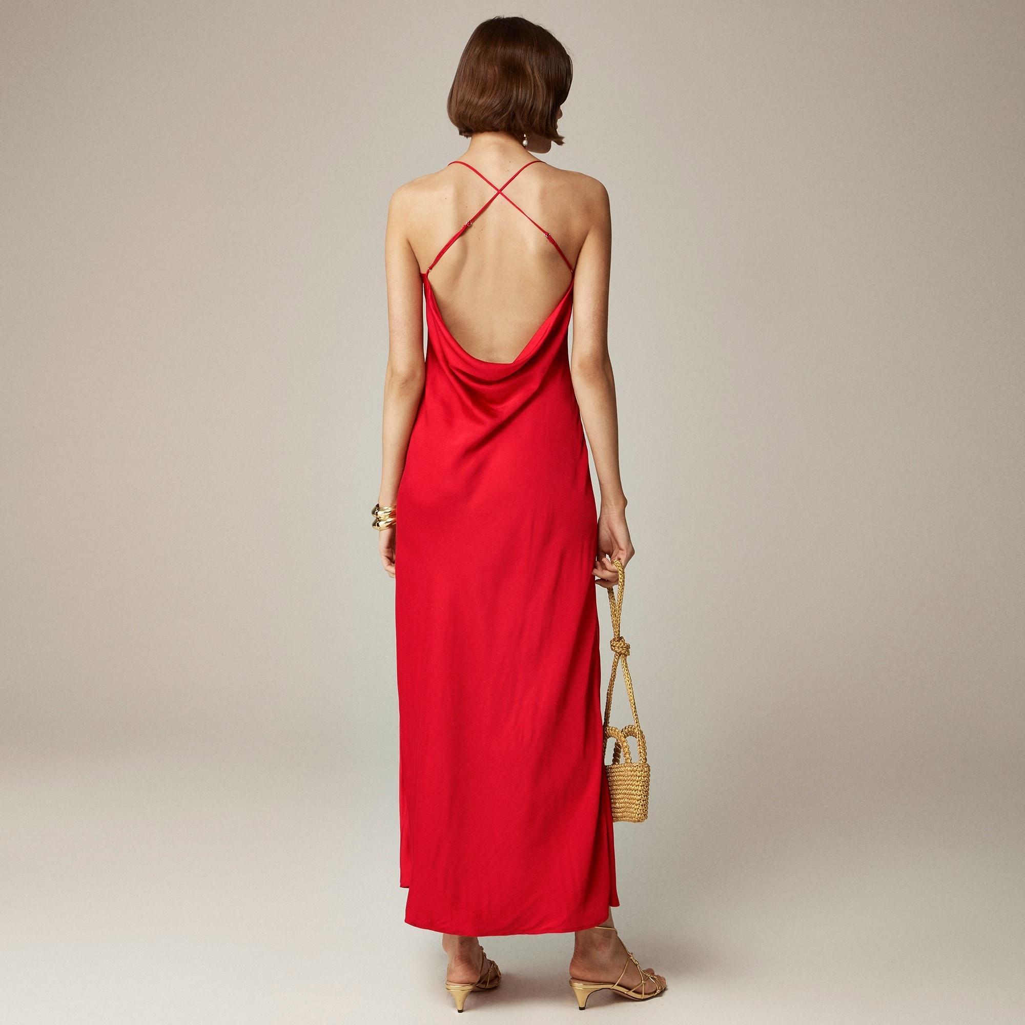 Collection cowlback slip dress in satin Product Image