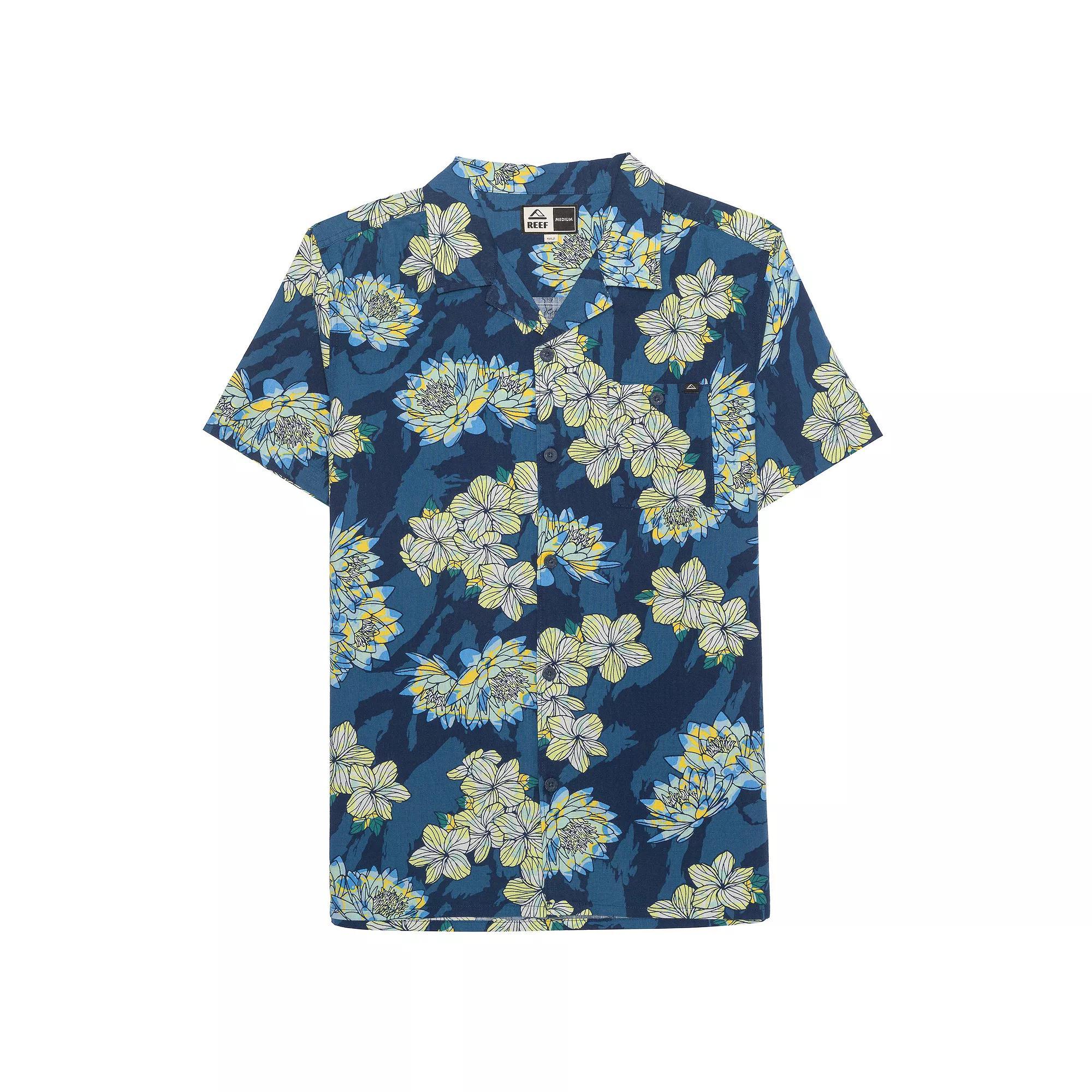 Men's REEF Printed Woven Top, Size: Large, Blue Product Image