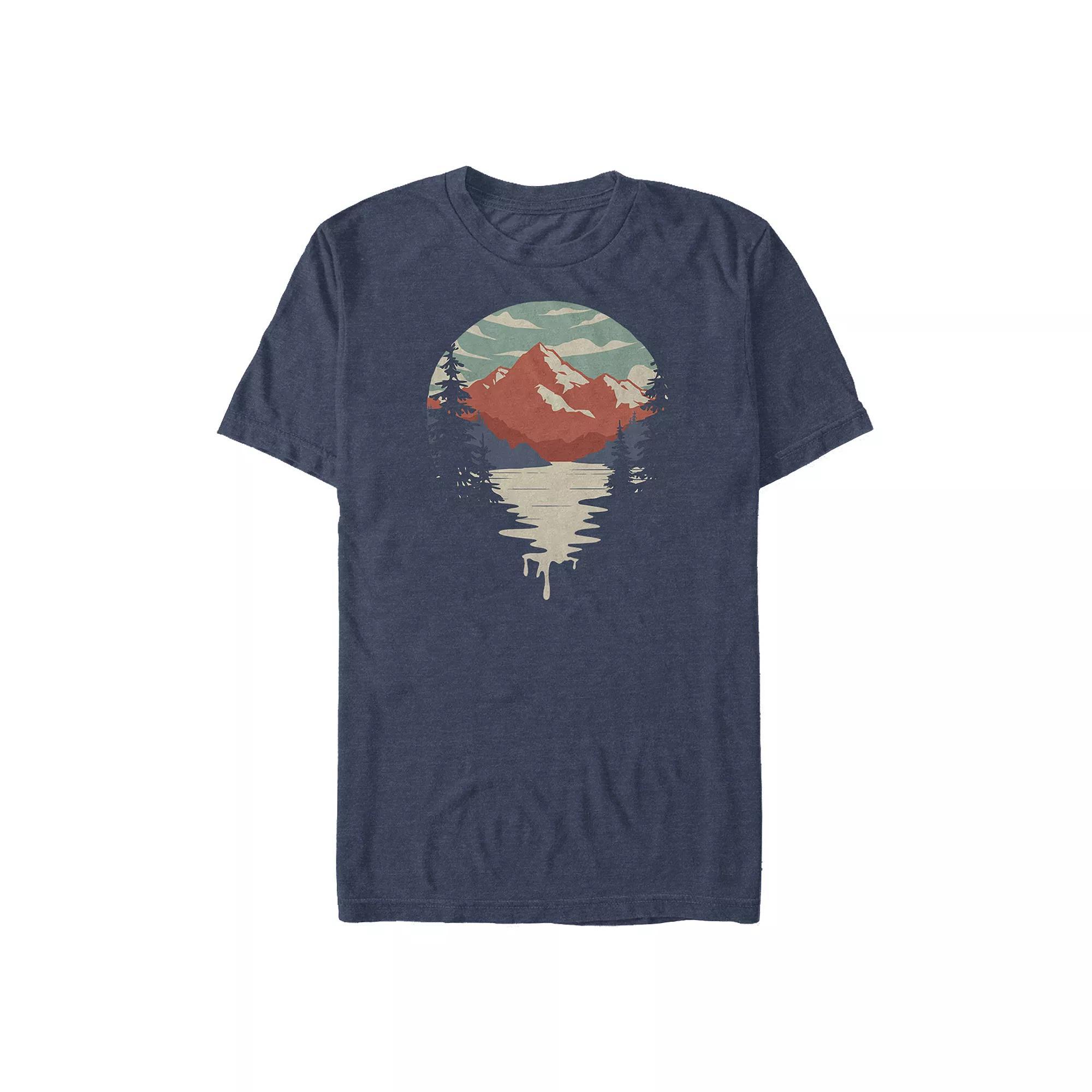 Big & Tall Summer Mountain Graphic Tee, Men's, Size: Large Tall, Navy Grey Product Image