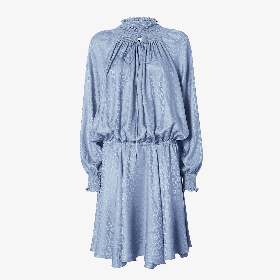 DressBlue silk jacquard dress Product Image