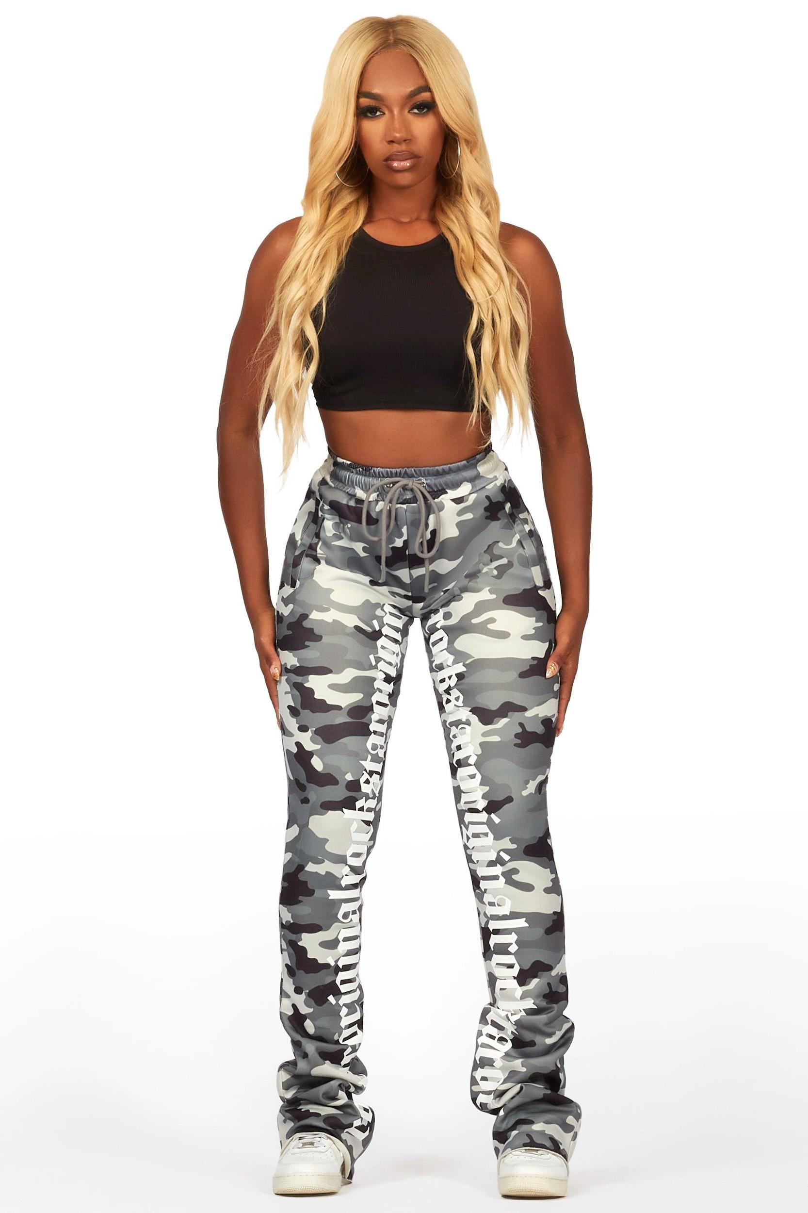 Blakely Grey Camo Super Stacked Pant Female Product Image