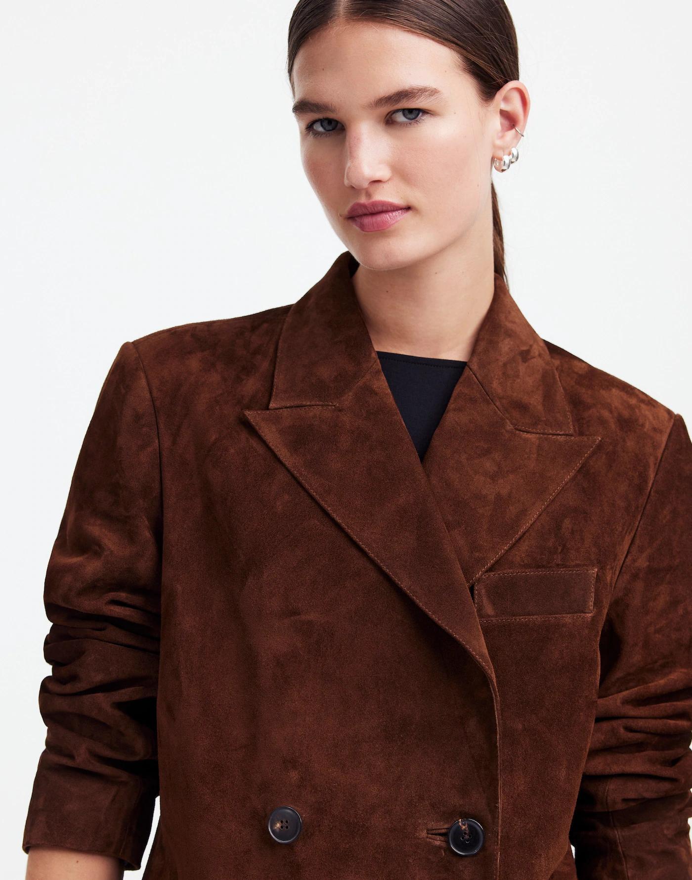Alexa Chung for Madewell Double-Breasted Blazer in Suede Product Image