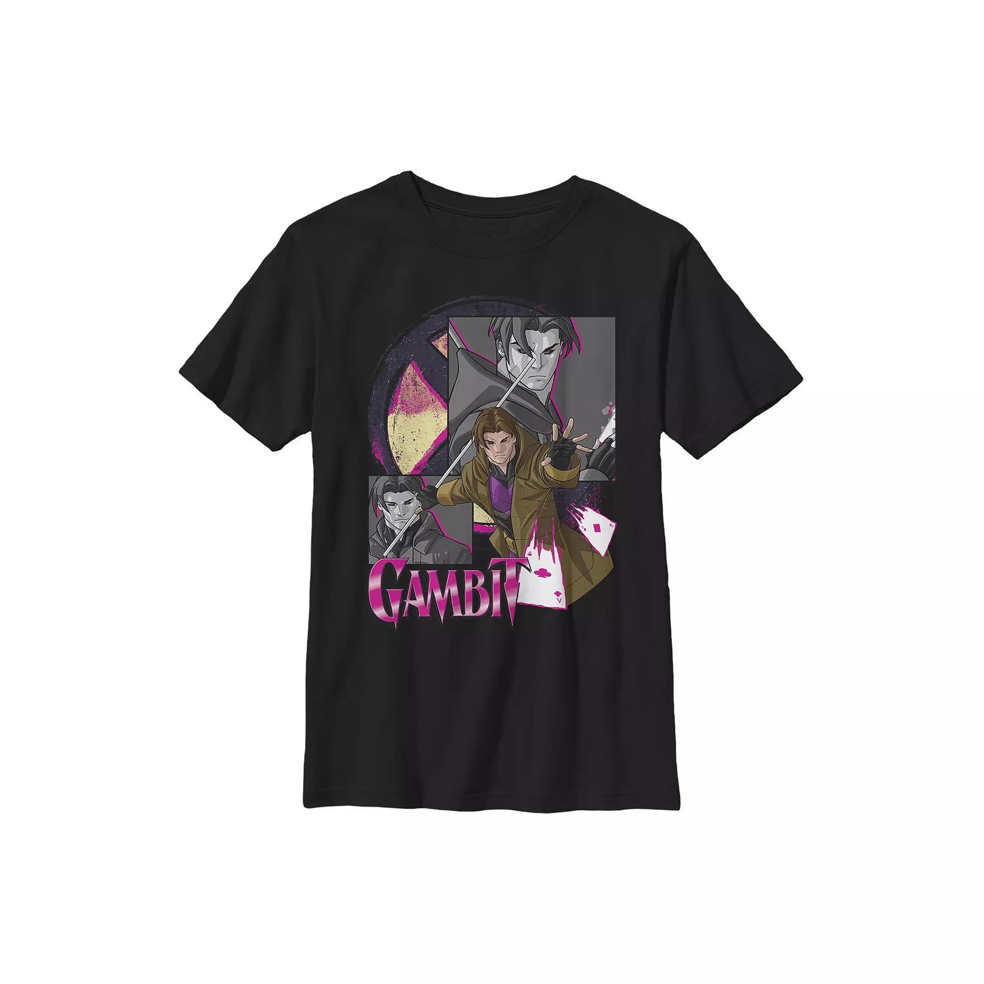 Boys 8-20 Marvel X-Men Gambit Collage Panel Logo Graphic Tee, Boy's, Size: Medium, Black Product Image