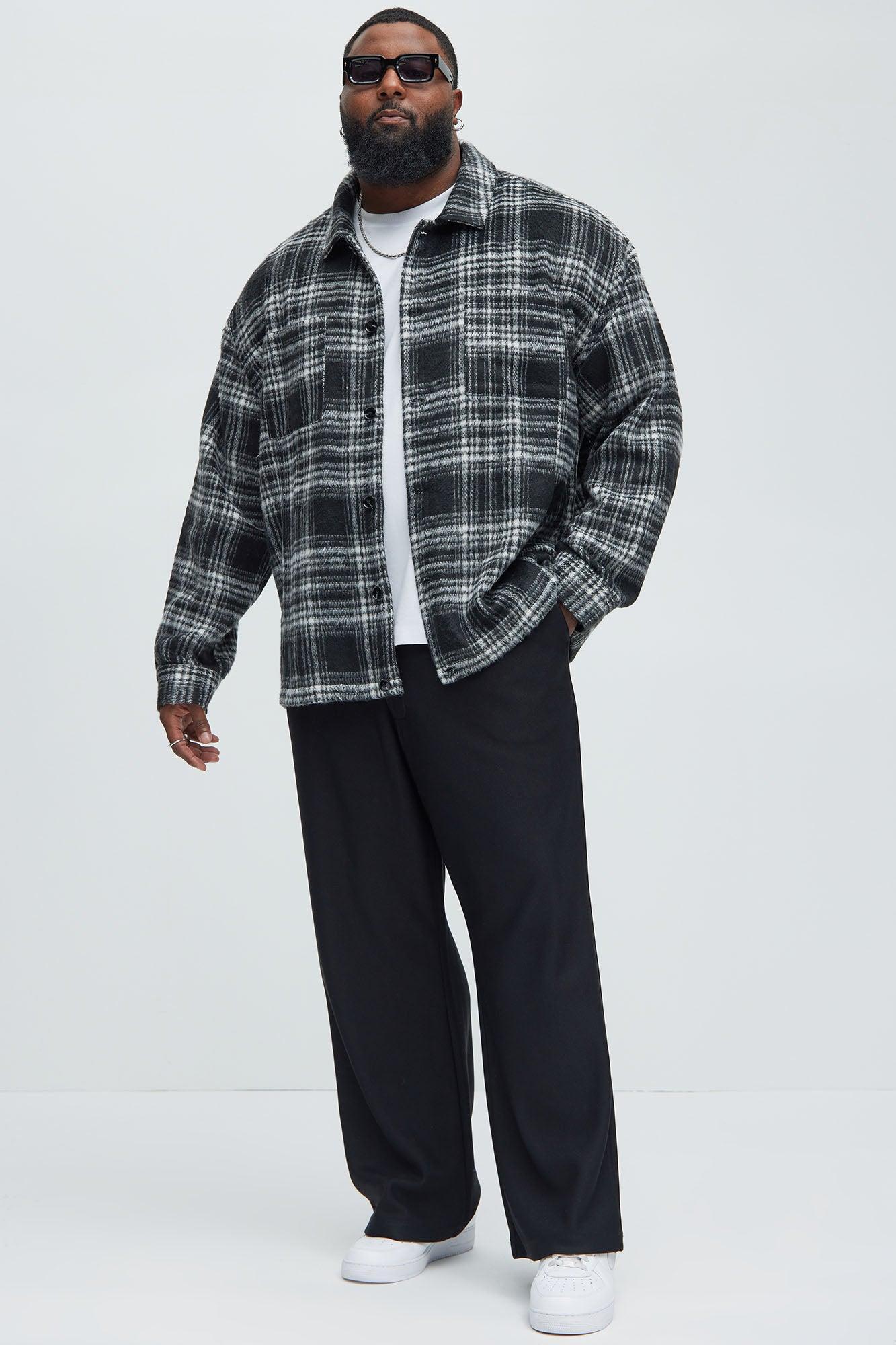Agua Plaid Shacket - Black/White Product Image