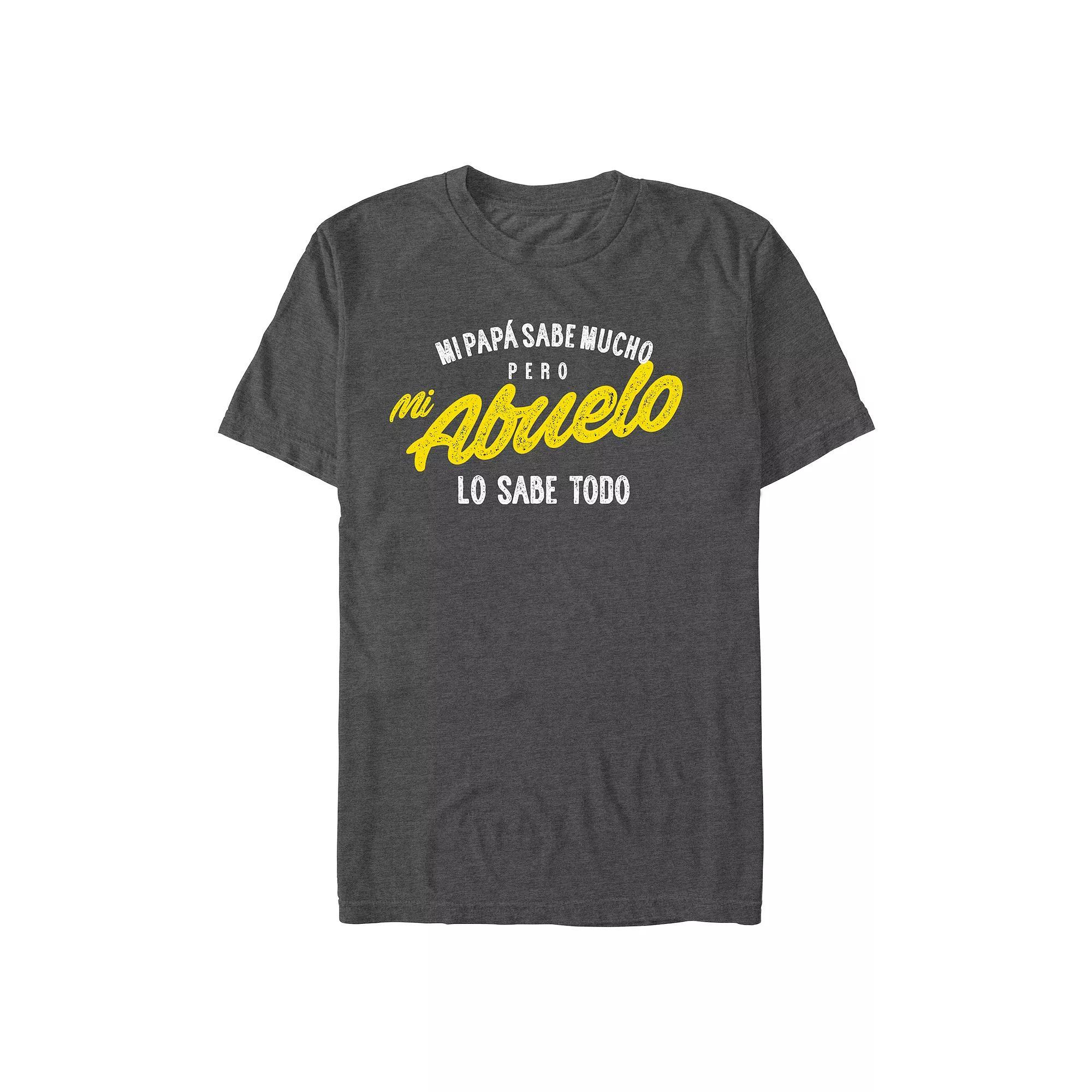 Men's Mi Papa Sabe Mucho Pero Mi Abuelo Lo Sabe Todo Graphic Tee, Size: XXL, Grey Heather Product Image