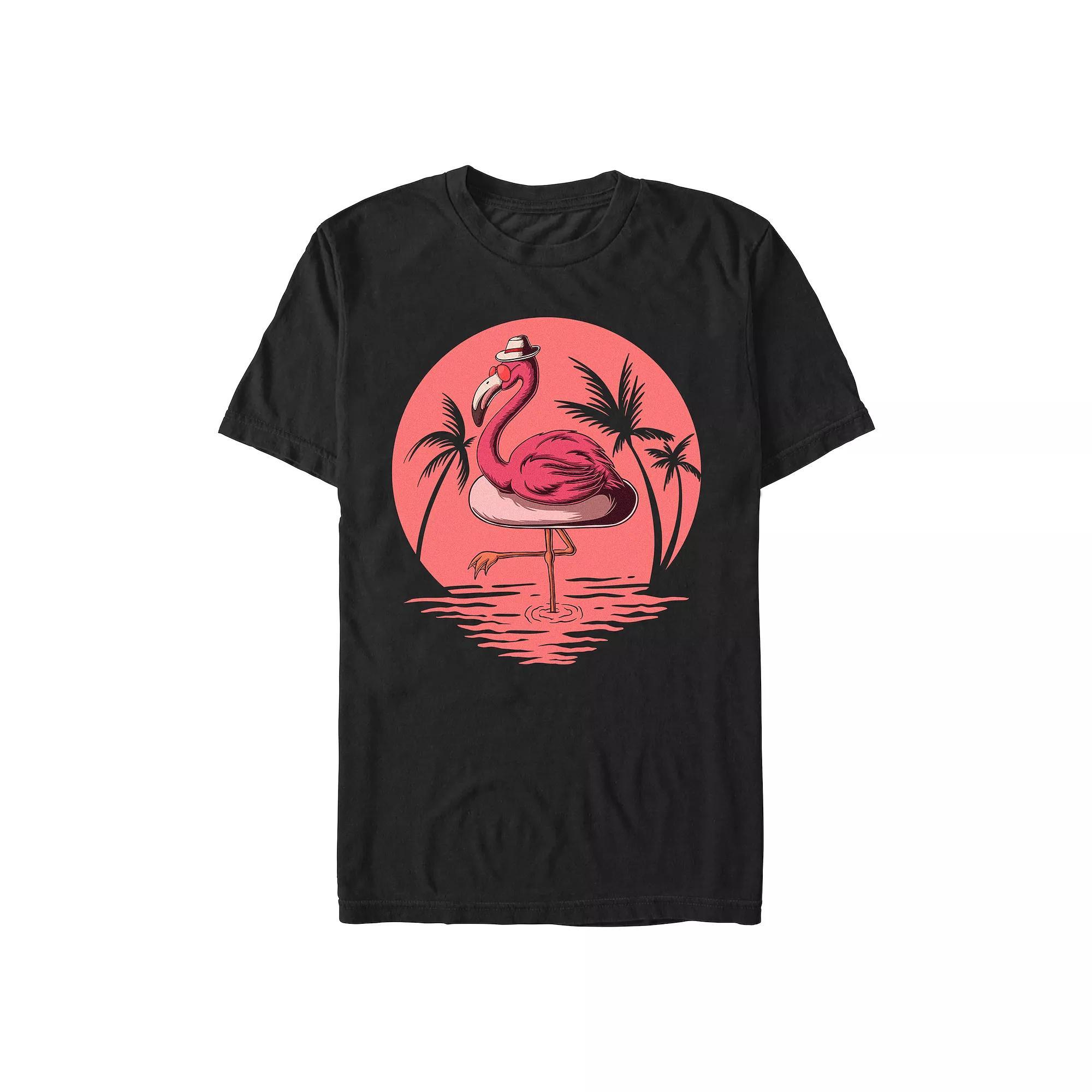 Big & Tall Flamingo Summer Chilling Graphic Tee, Men's, Size: 3XL Tall, White Product Image
