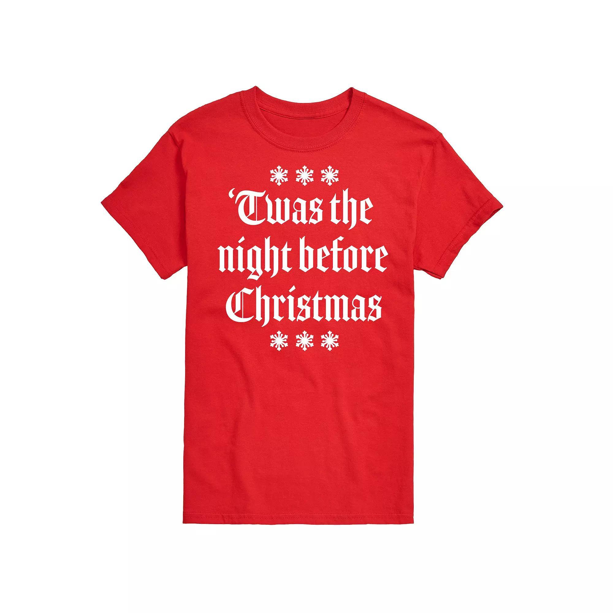 Men's Twas The Night Before Christmas Graphic Tee, Size: Medium, Red Product Image