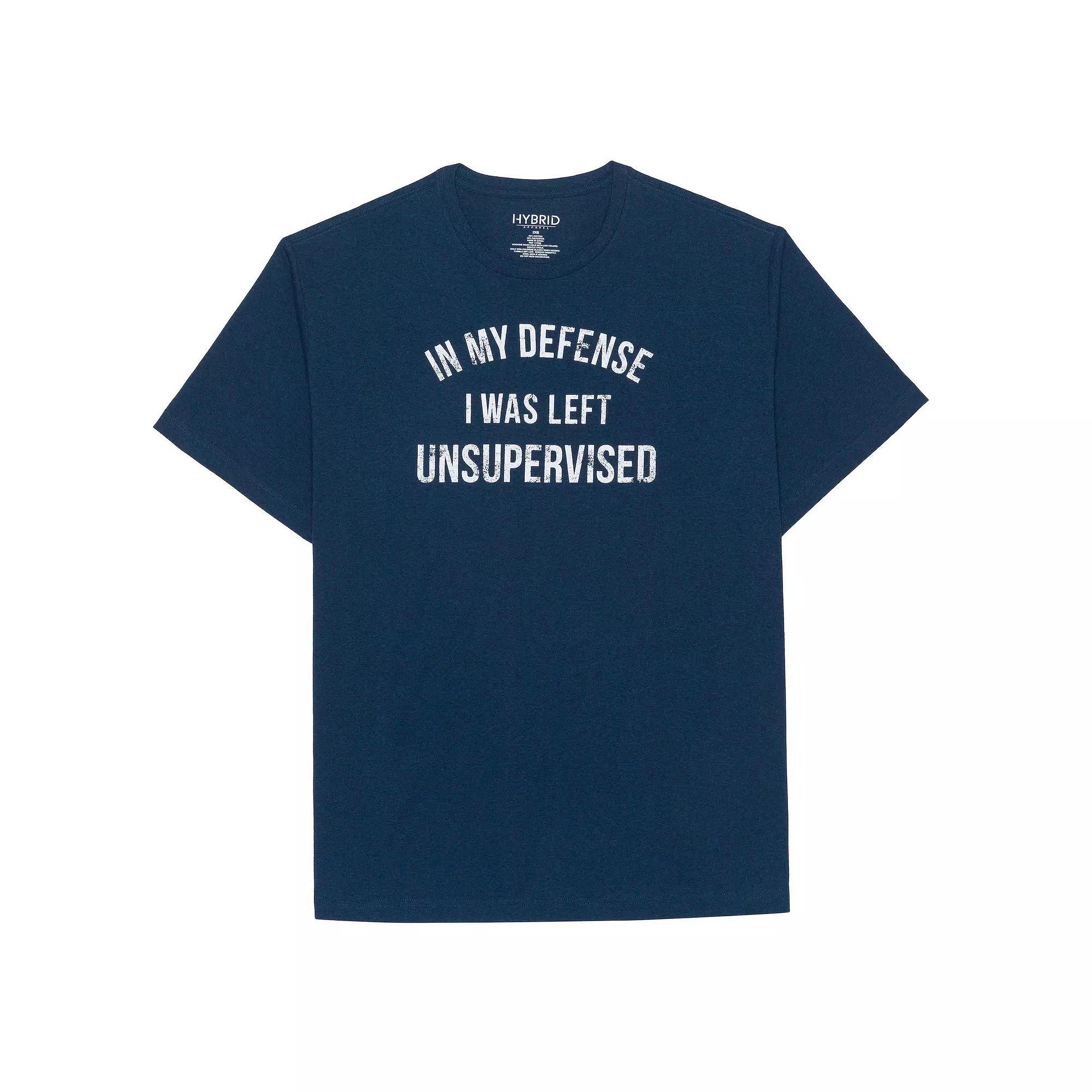 Big & Tall "In My Defense" Graphic Tee, Men's, Size: 3XB, Denim Black Grey Product Image