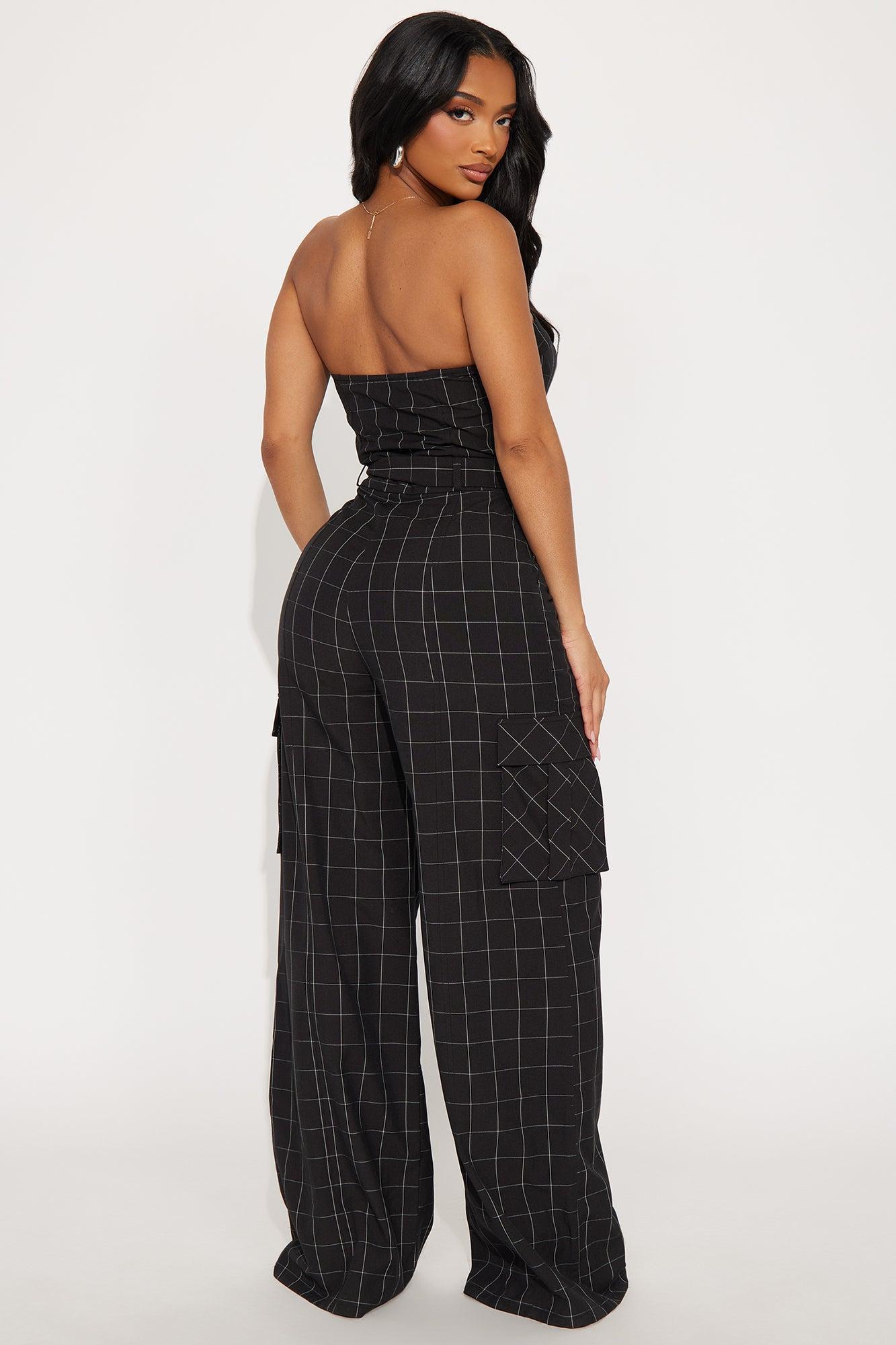 Roxanne Belted Jumpsuit - Black/combo Product Image