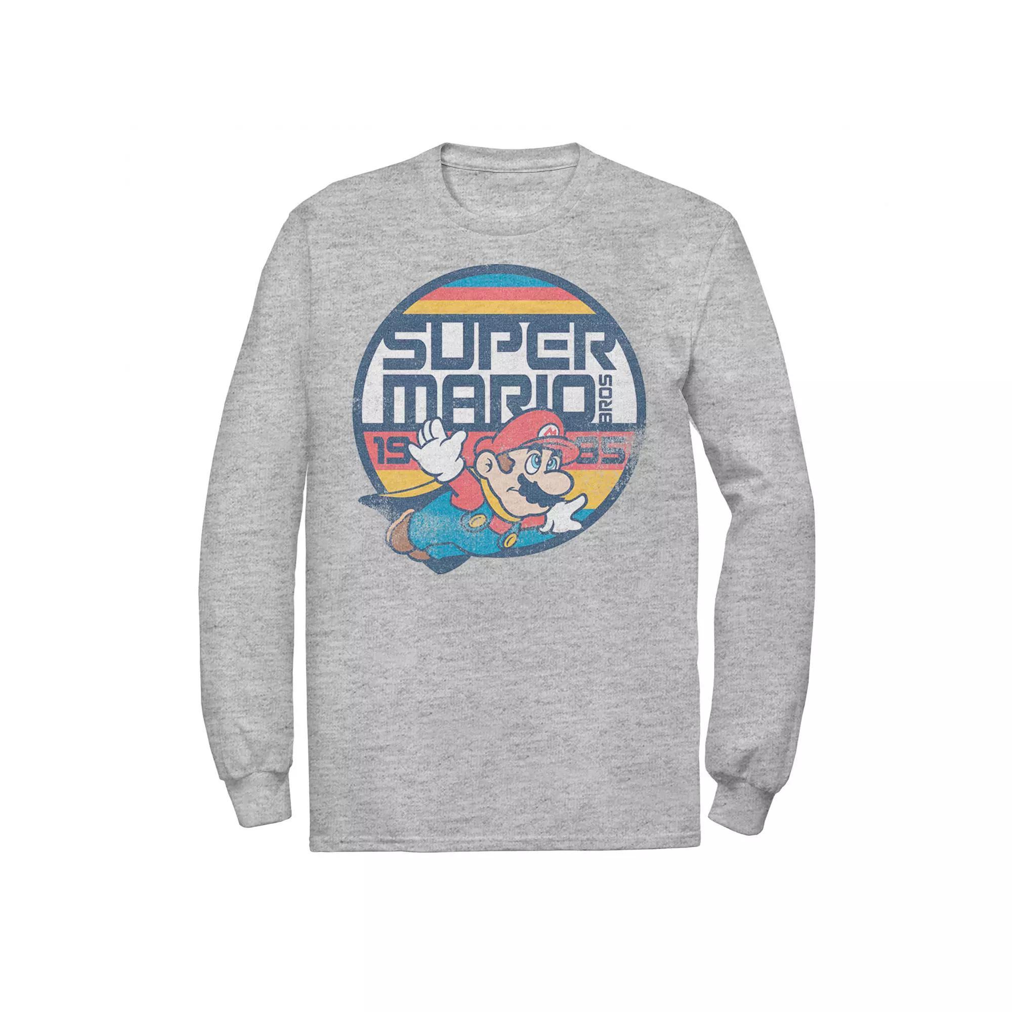 Big & Tall Nintendo Super Mario Bros Mario Flying Graphic Fleece Pullover, Men's, Size: Large Tall, Athletic Grey Product Image