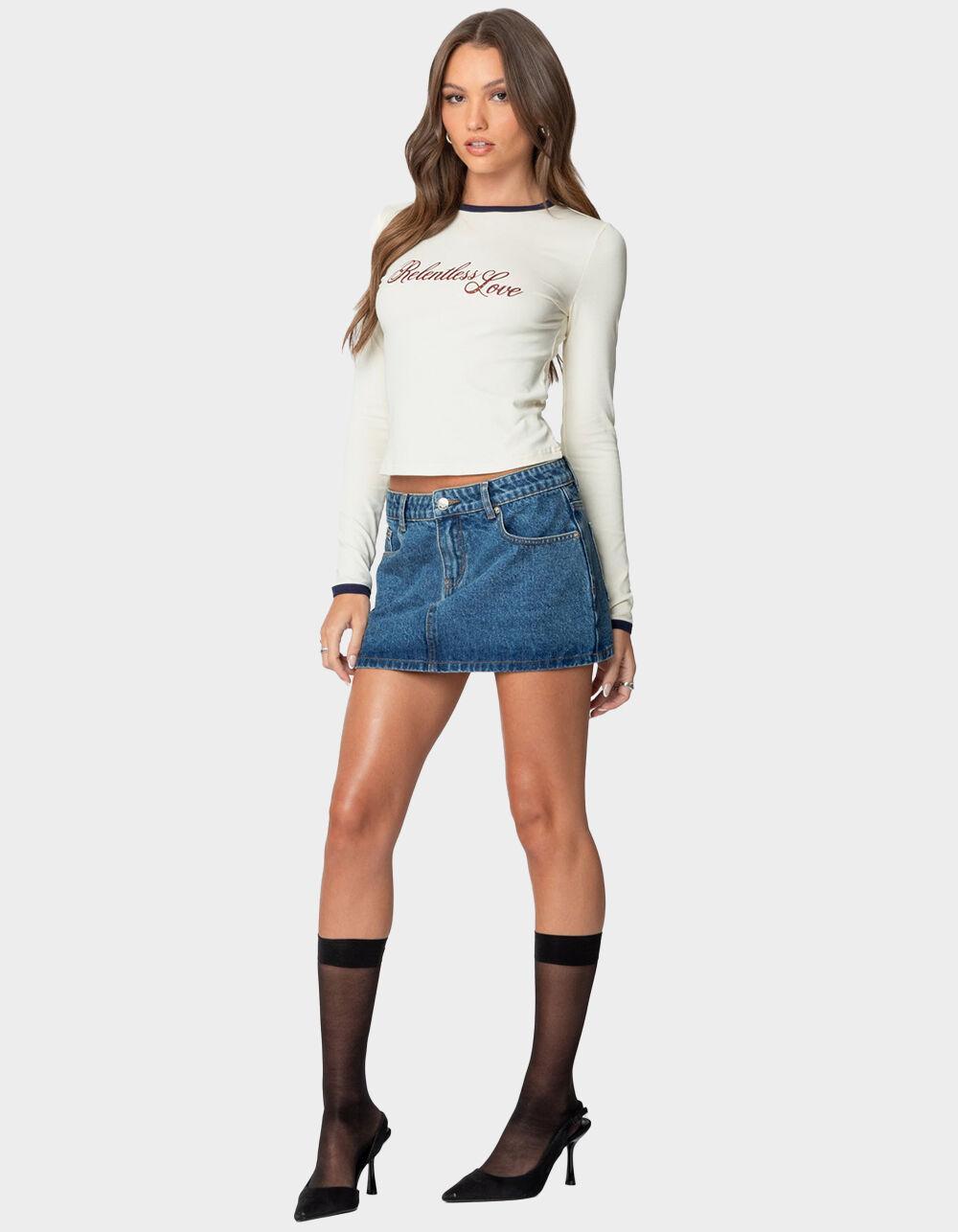 EDIKTED Chiara Denim Micro Skirt Product Image