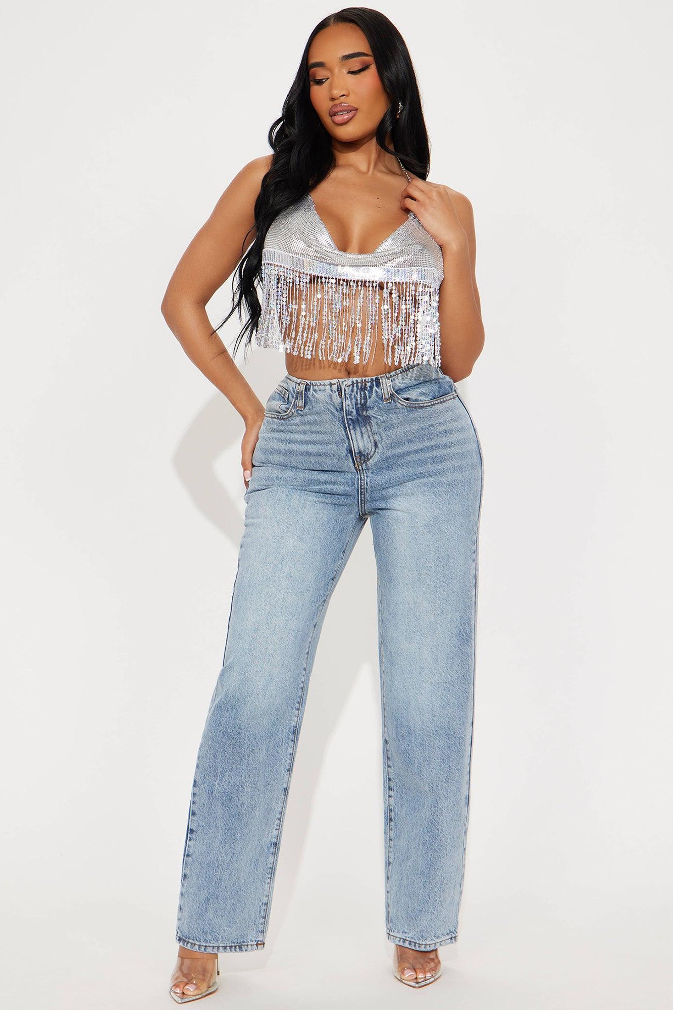 Remmy Chain Mail Halter Top - Silver Product Image