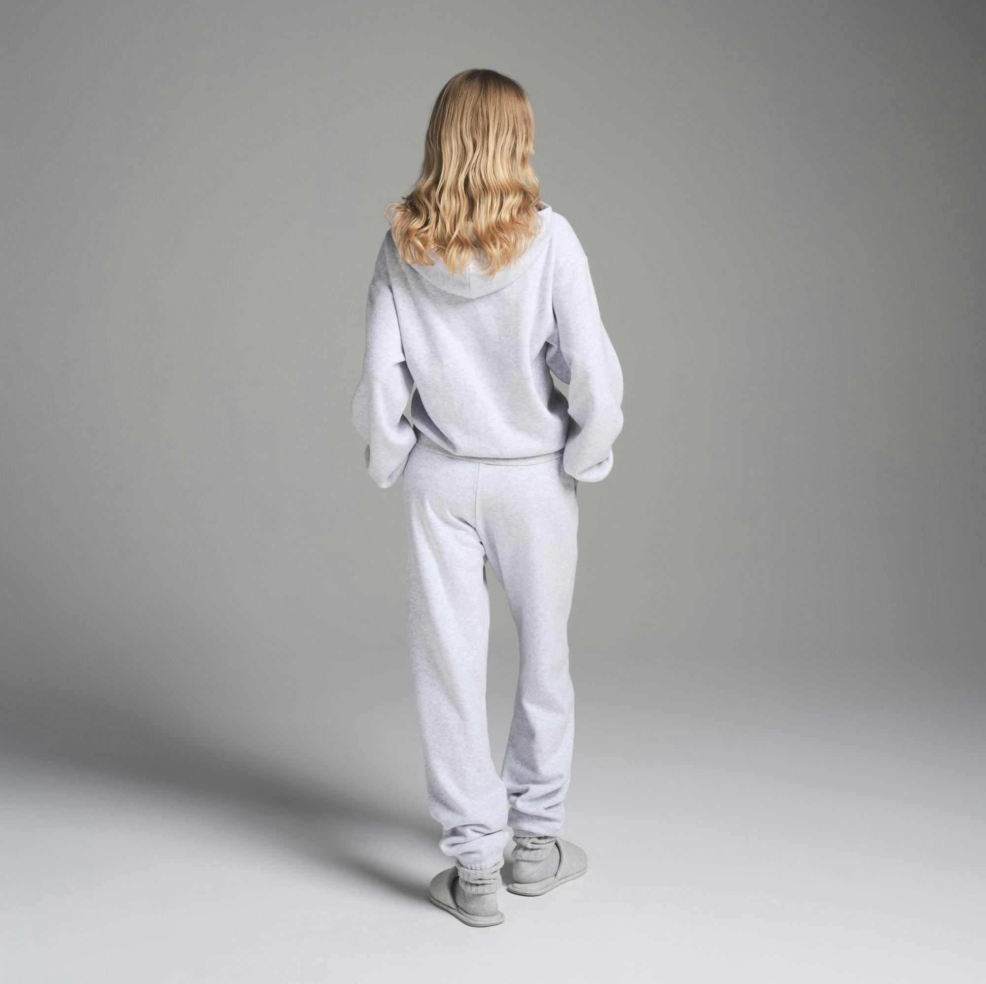 COTTON FLEECE CLASSIC ZIP UP HOODIE | LIGHT HEATHER GREY Product Image
