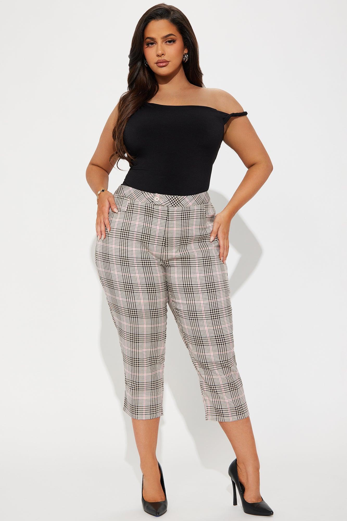 Business As Usual Plaid Capri Pant - Mauve Product Image