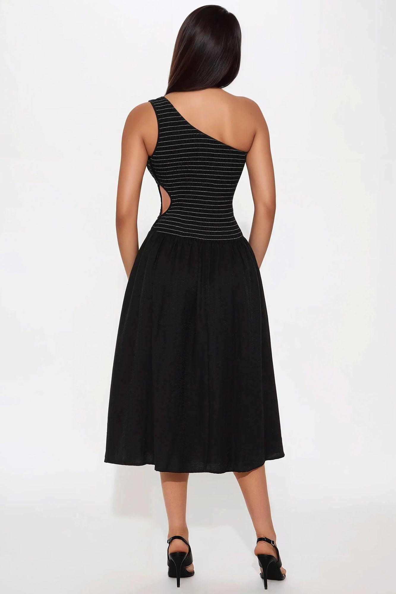 Simplicity Smocked Midi Dress - Black Product Image