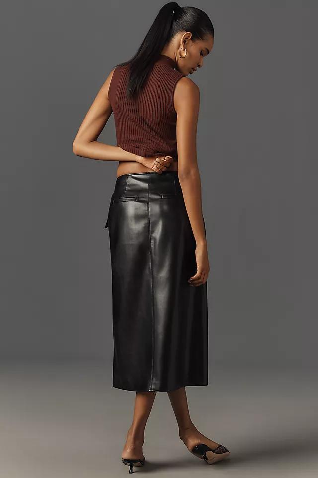 PAIGE Ogden Faux-Leather Midi Skirt Product Image