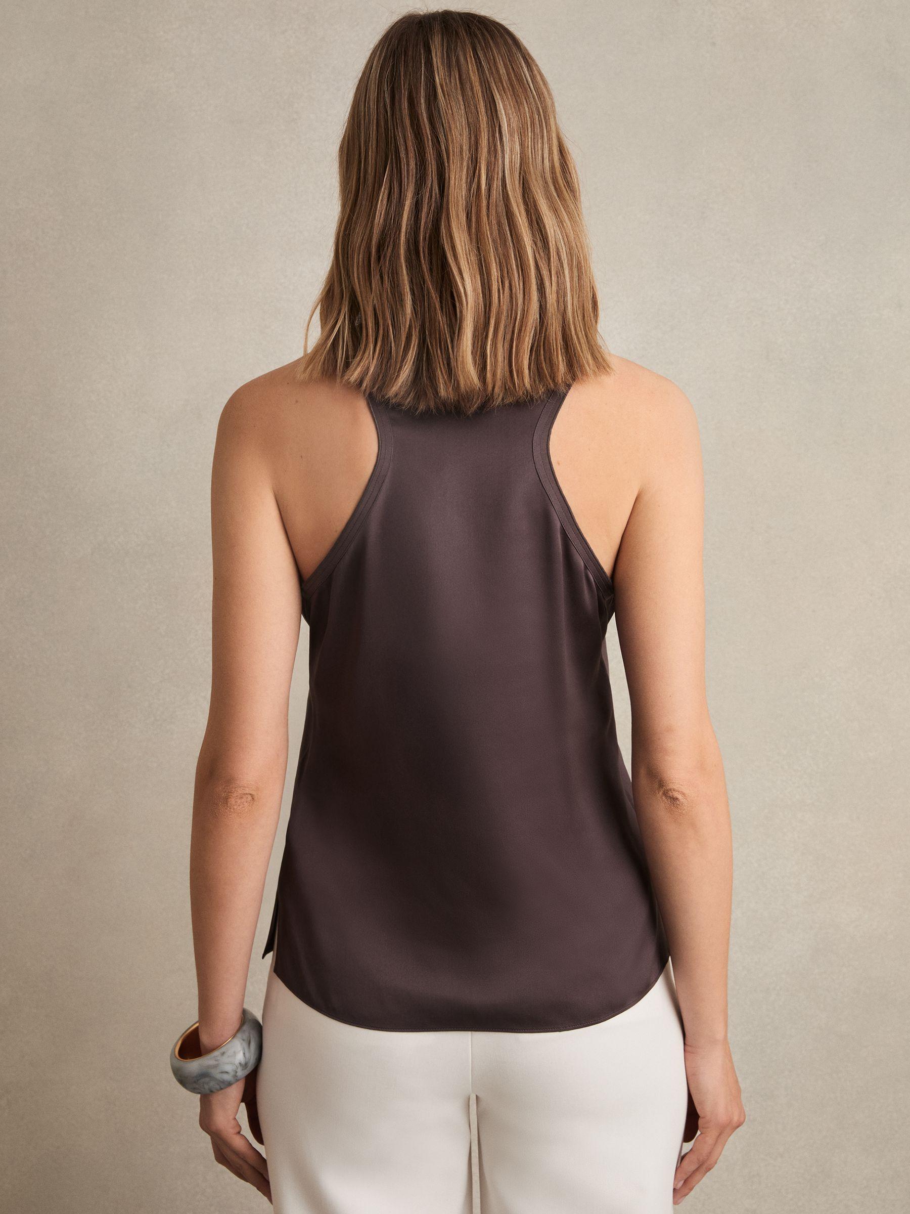Silk Scoop-Neck Vest in Mauve Product Image