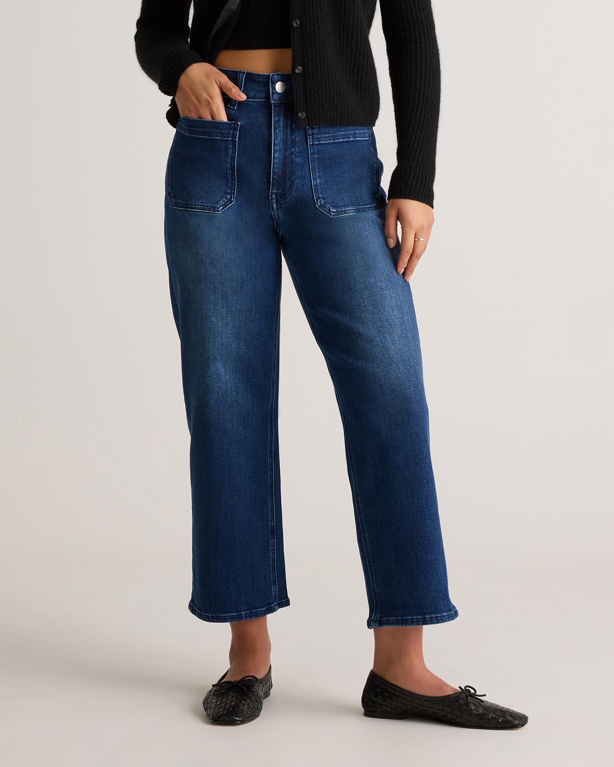 Bella Stretch Patch Pocket Wide Leg Jeans Product Image