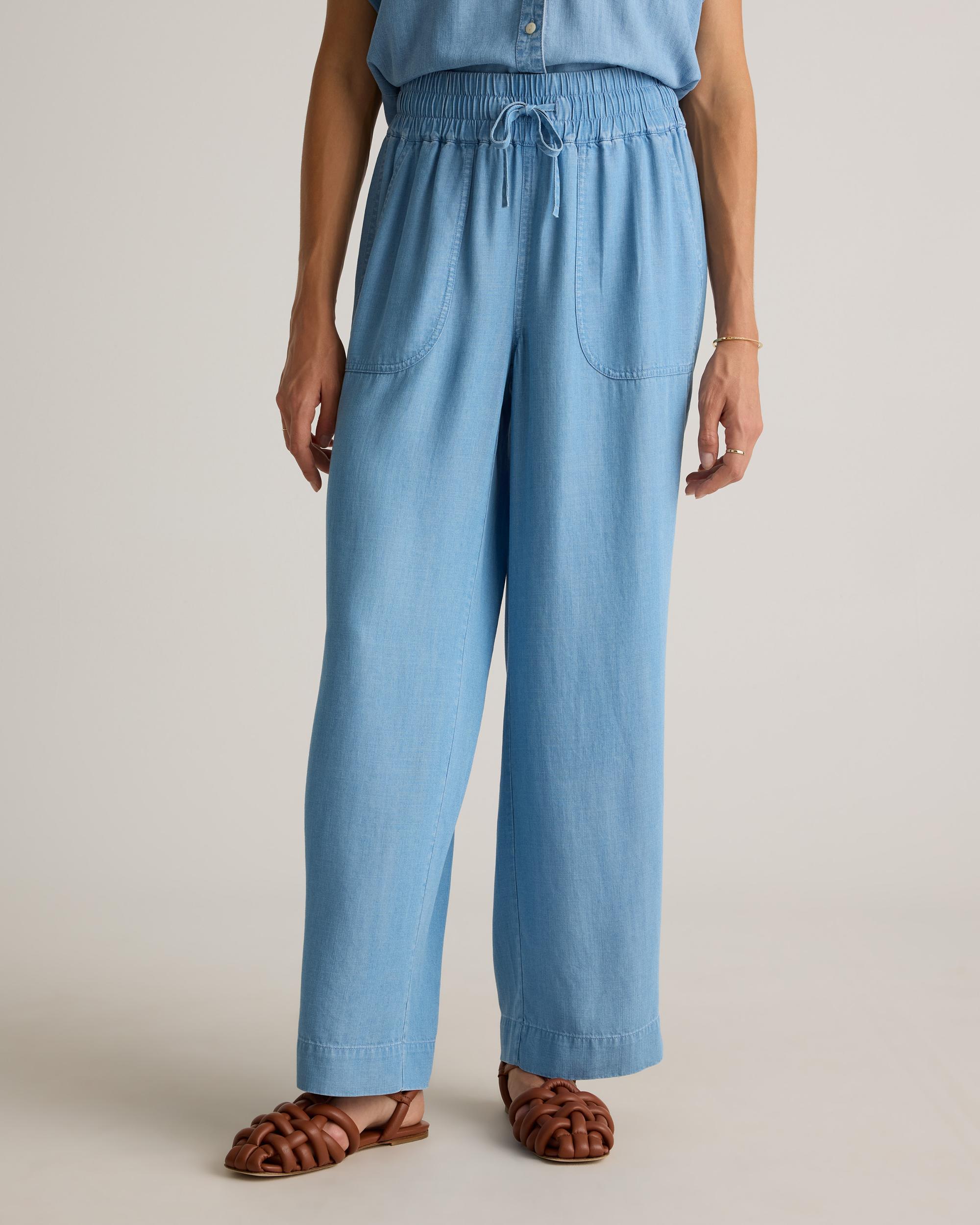 Quince | Women's Pull-On Tencel Chambray Pants Size XL Product Image