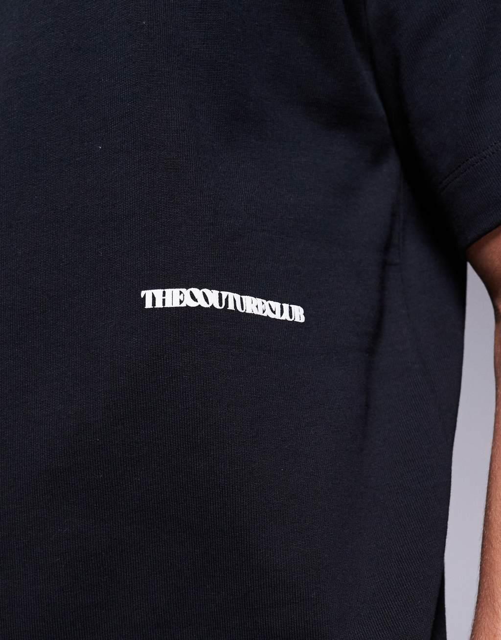 The Couture Club t-shirt with design department graphic back print in black  Product Image