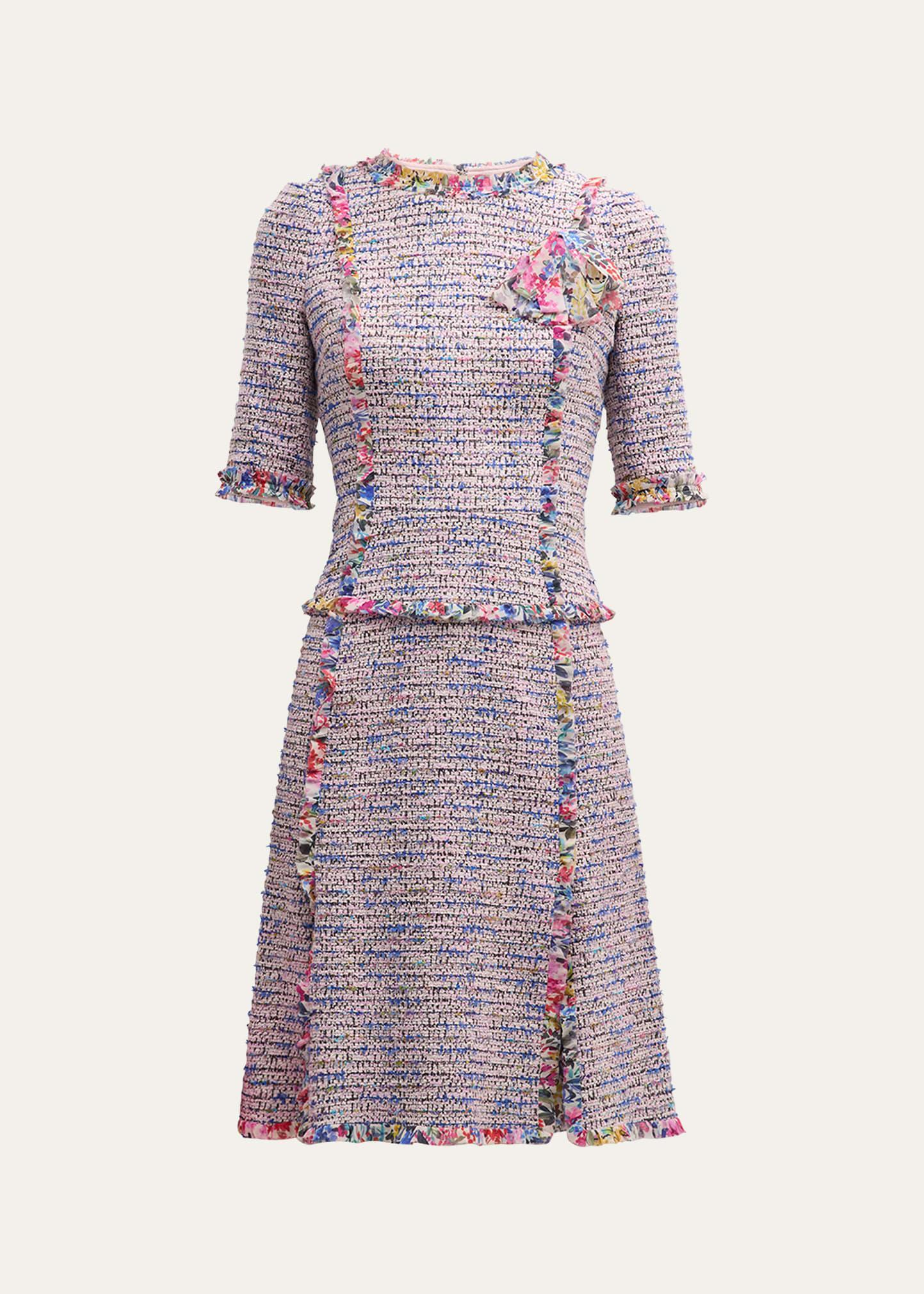 Womens Tweed Short-Sleeve Mini-Dress Product Image
