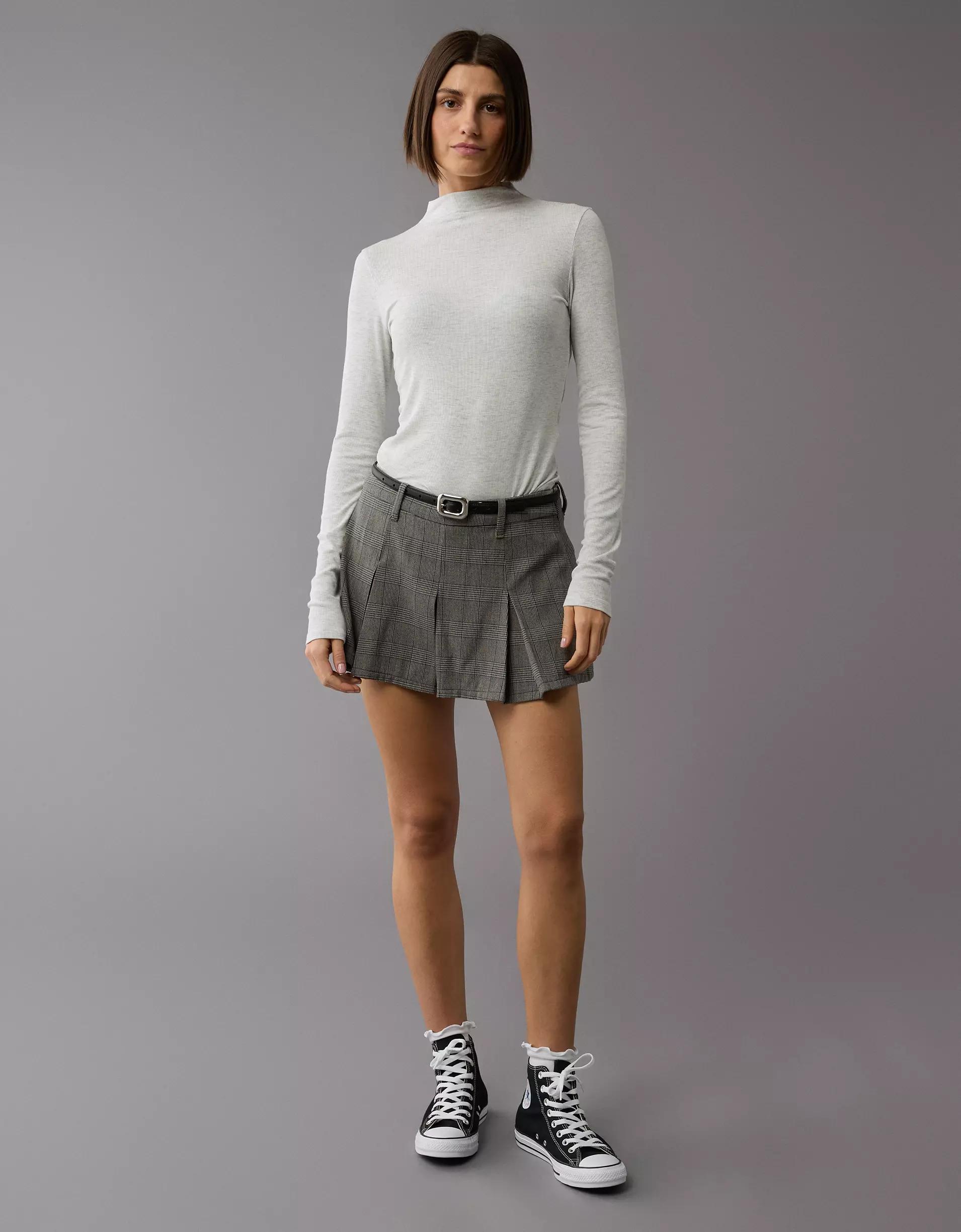AE Soft & Sexy Long-Sleeve Mock Neck T-Shirt Product Image