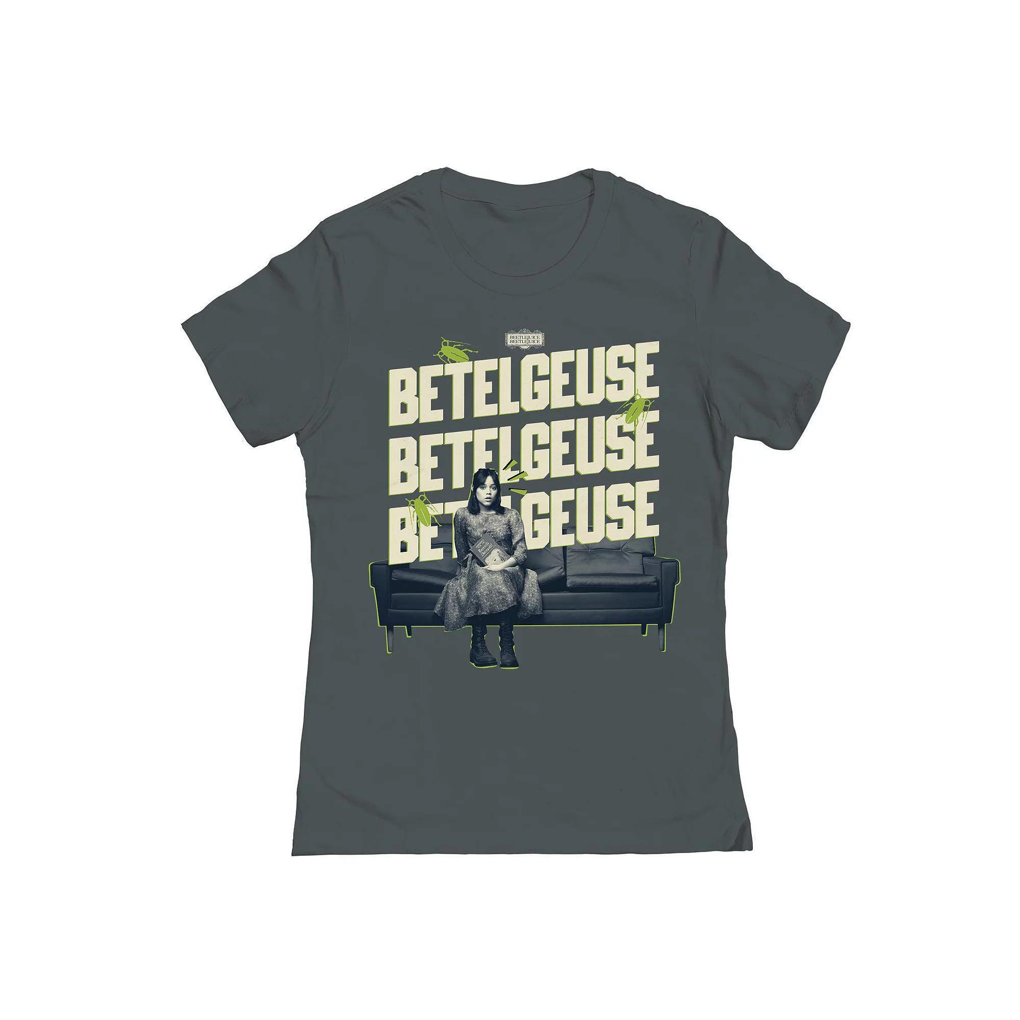 Junior's Say It 3 Times Beetlejuice Graphic Tee, Women's, Size: Medium, Heavy Grey Product Image