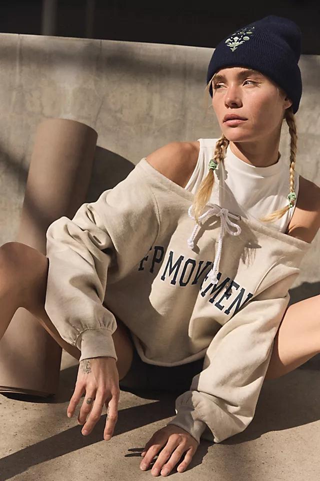 For The Win Off The Shoulder Logo Sweatshirt Product Image
