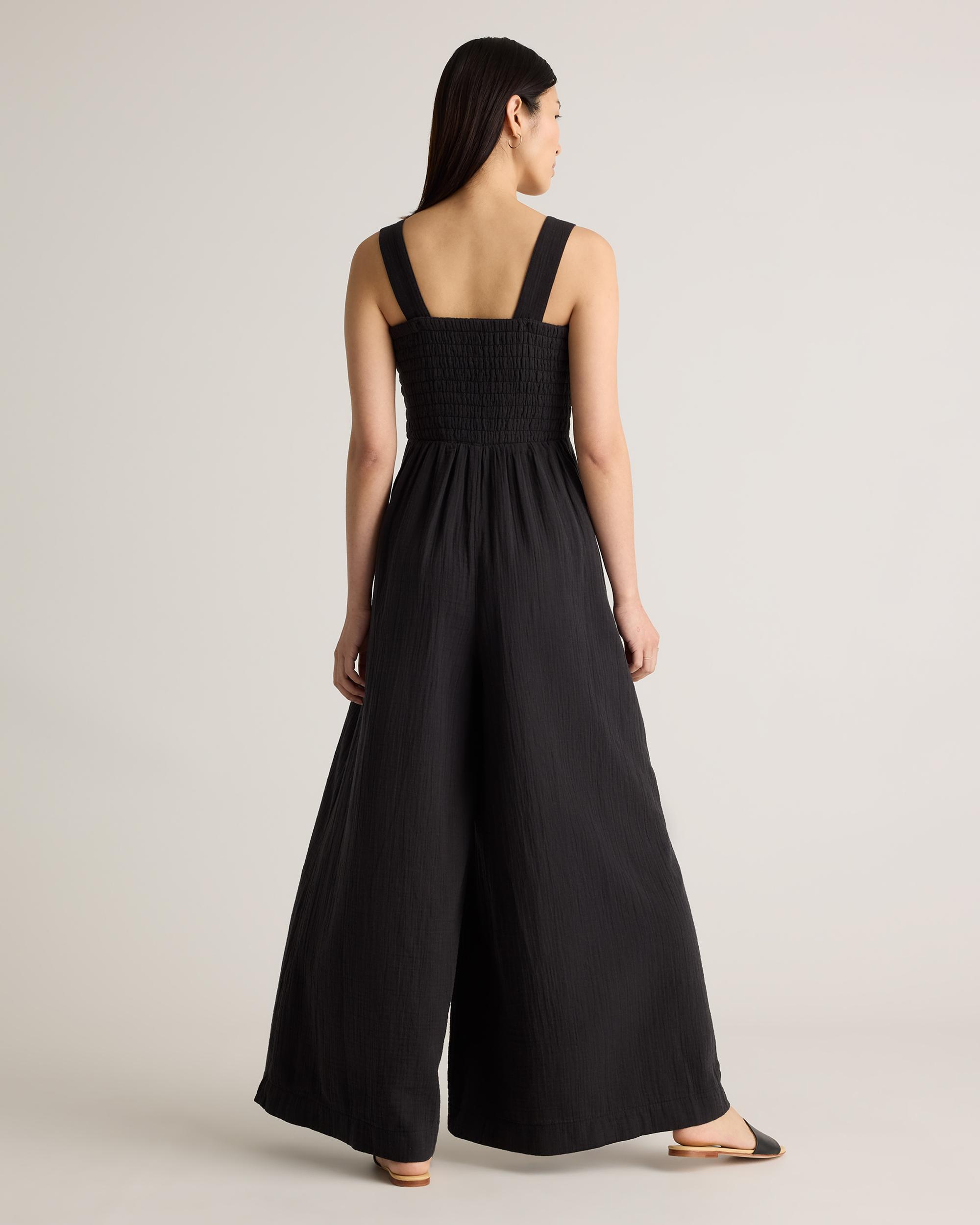 Quince | Women's Gauze Smocked Wide Leg Jumpsuit Organic Cotton Product Image