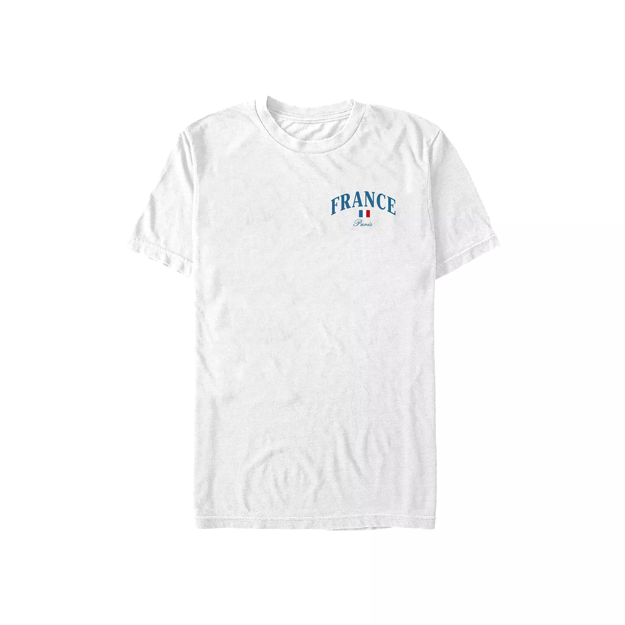 Big & Tall France Pocket Flag Graphic Tee, Men's, Size: 4XL Tall, White Product Image