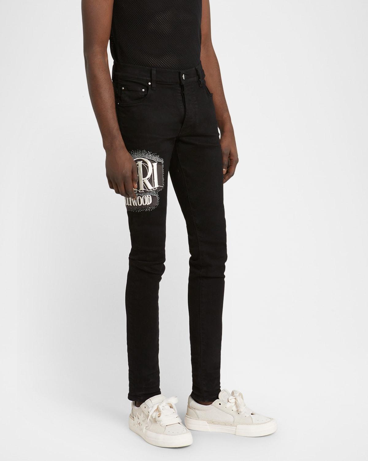 Mens Crystal-Embellished Skinny Jeans Product Image
