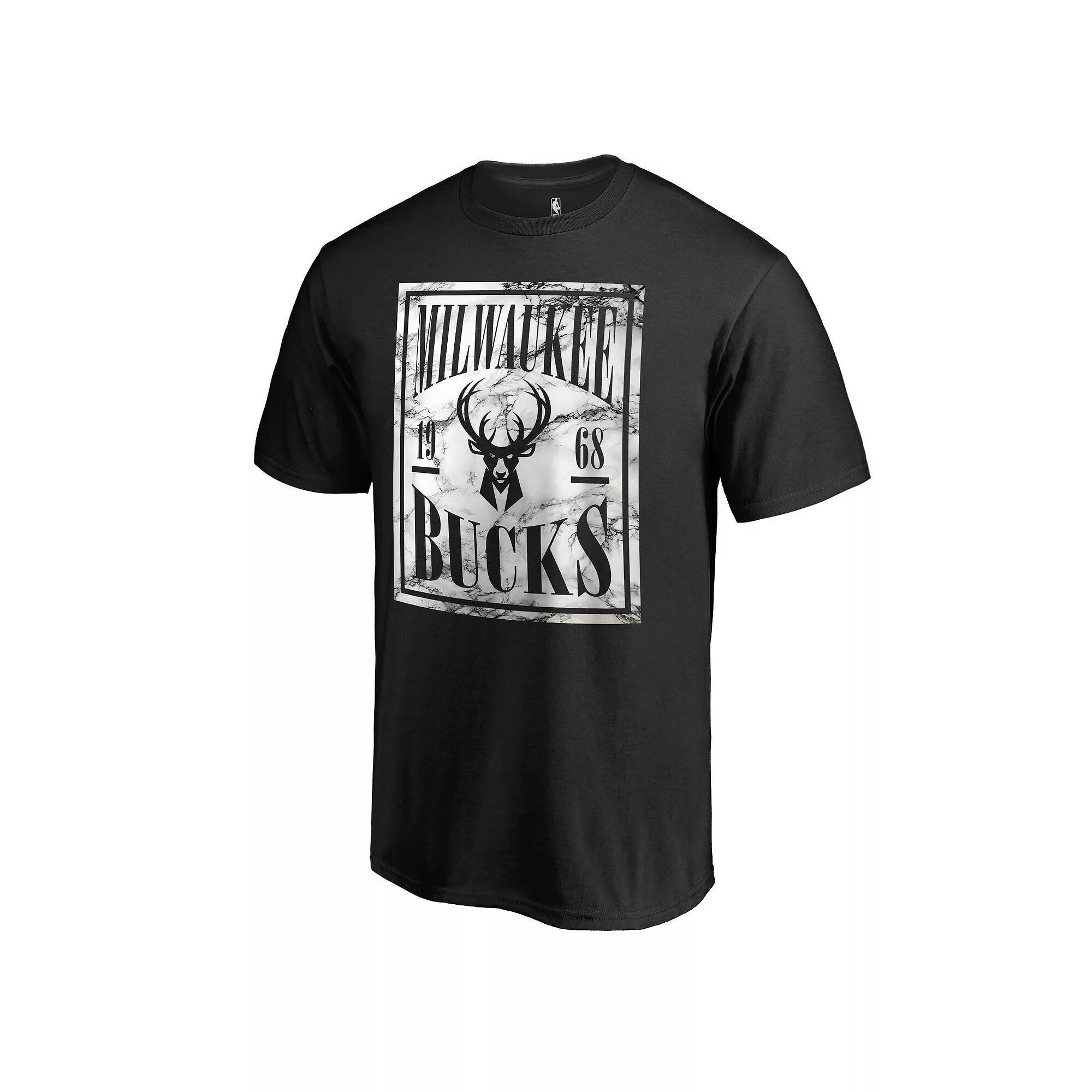 Men's Fanatics Branded Black Milwaukee Bucks Court Vision T-Shirt, Size: Large Product Image