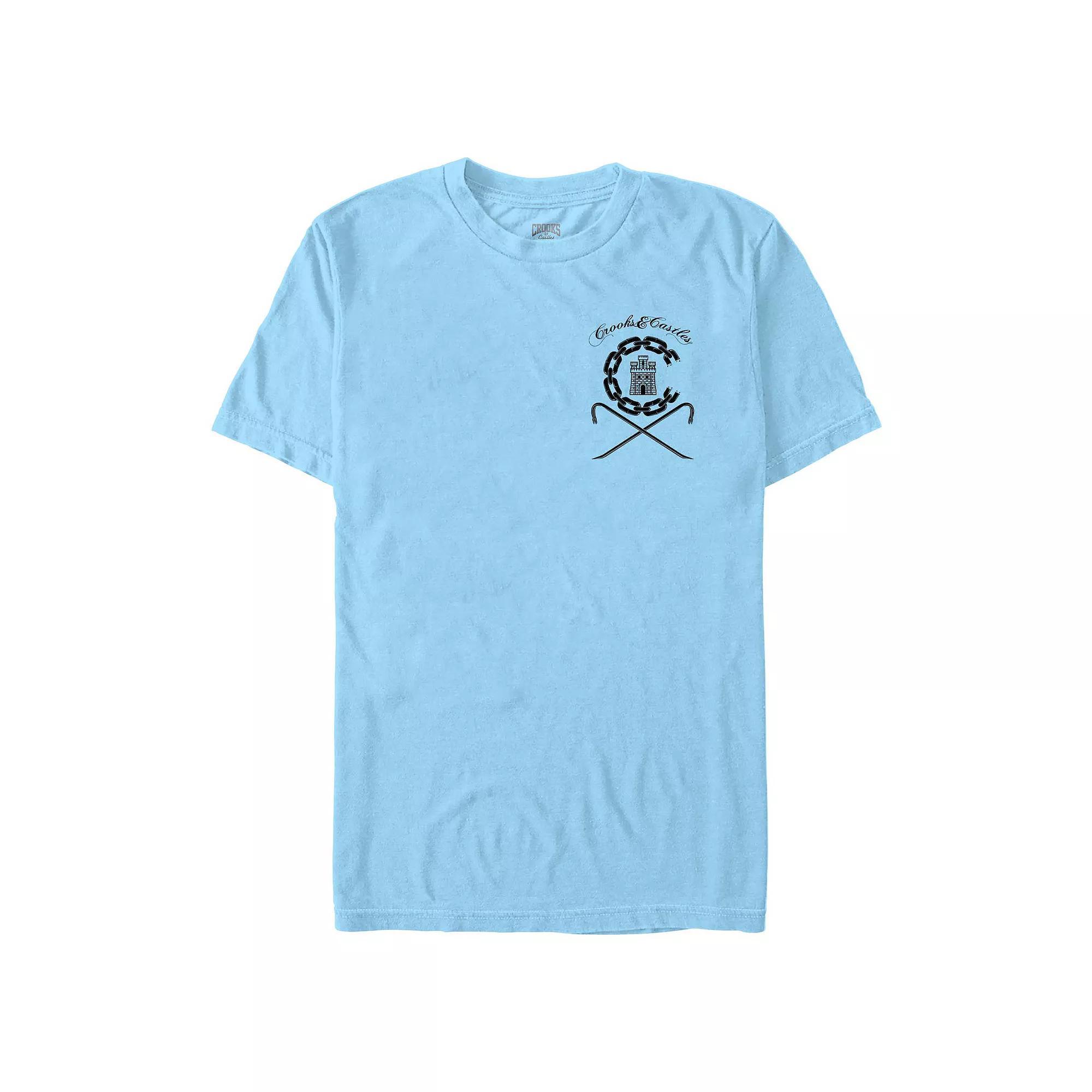 Men's Crooks And Castle Coat Of Arms Graphic Tee, Size: XXL, Light Blue Product Image