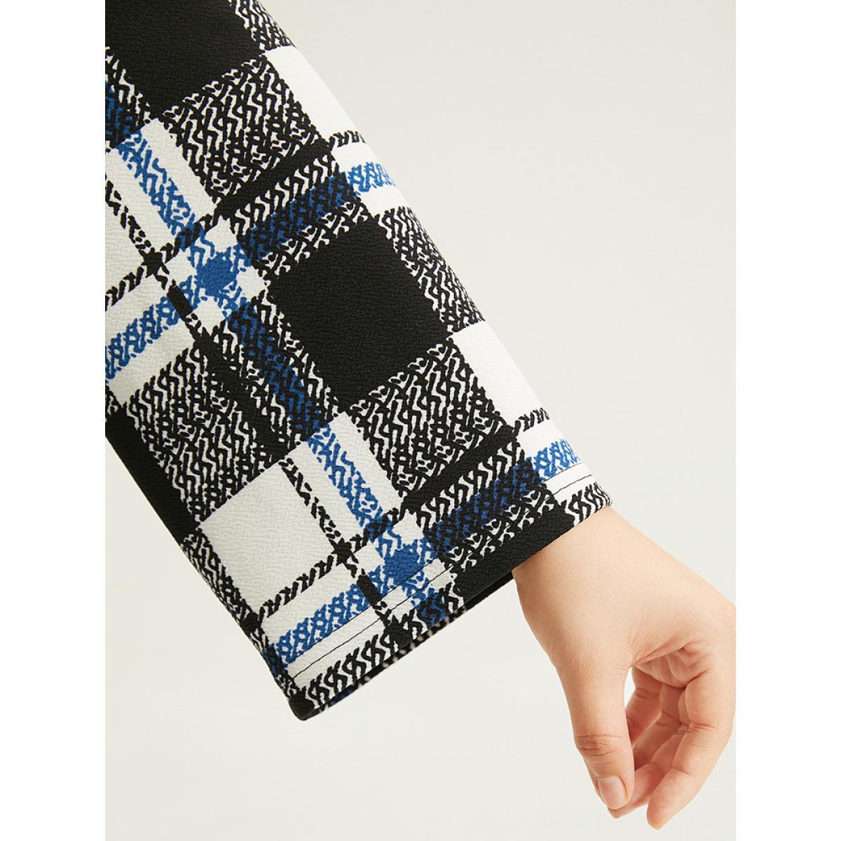 Plus Size Plaid Print Pocket Open Front Kimono Women Multicolor Casual Contrast Pocket Dailywear Kimonos BloomChic 22-24/3X Product Image